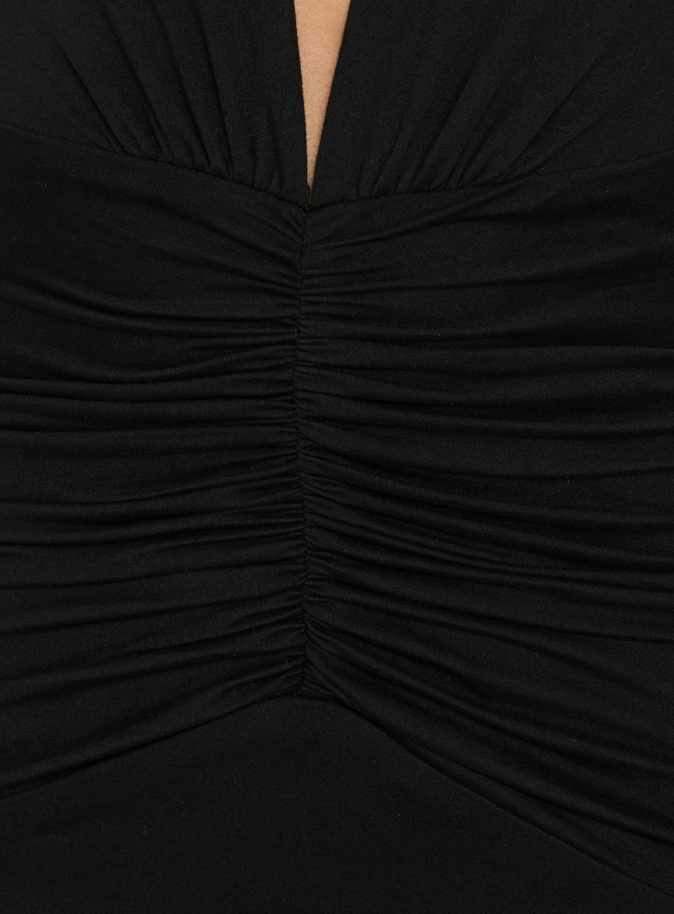 Kariee Plunge Neck Maxi Dress Black