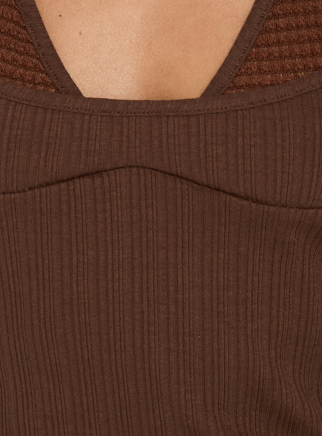Odena Layered Sequin Cami Top Chocolate