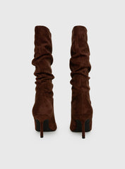 Such A Charmer Faux Suede Scrunch Boot Chocolate
