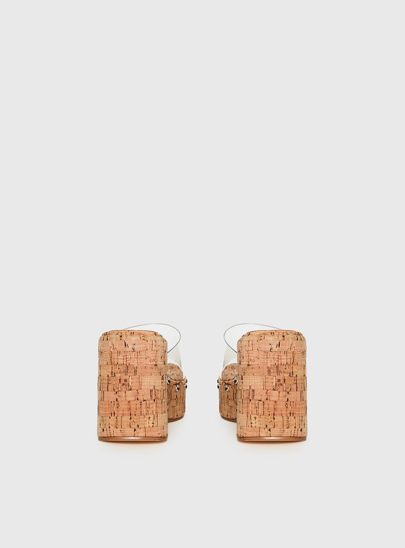 Pale Moonlight Platform Heels Cork / Clear
