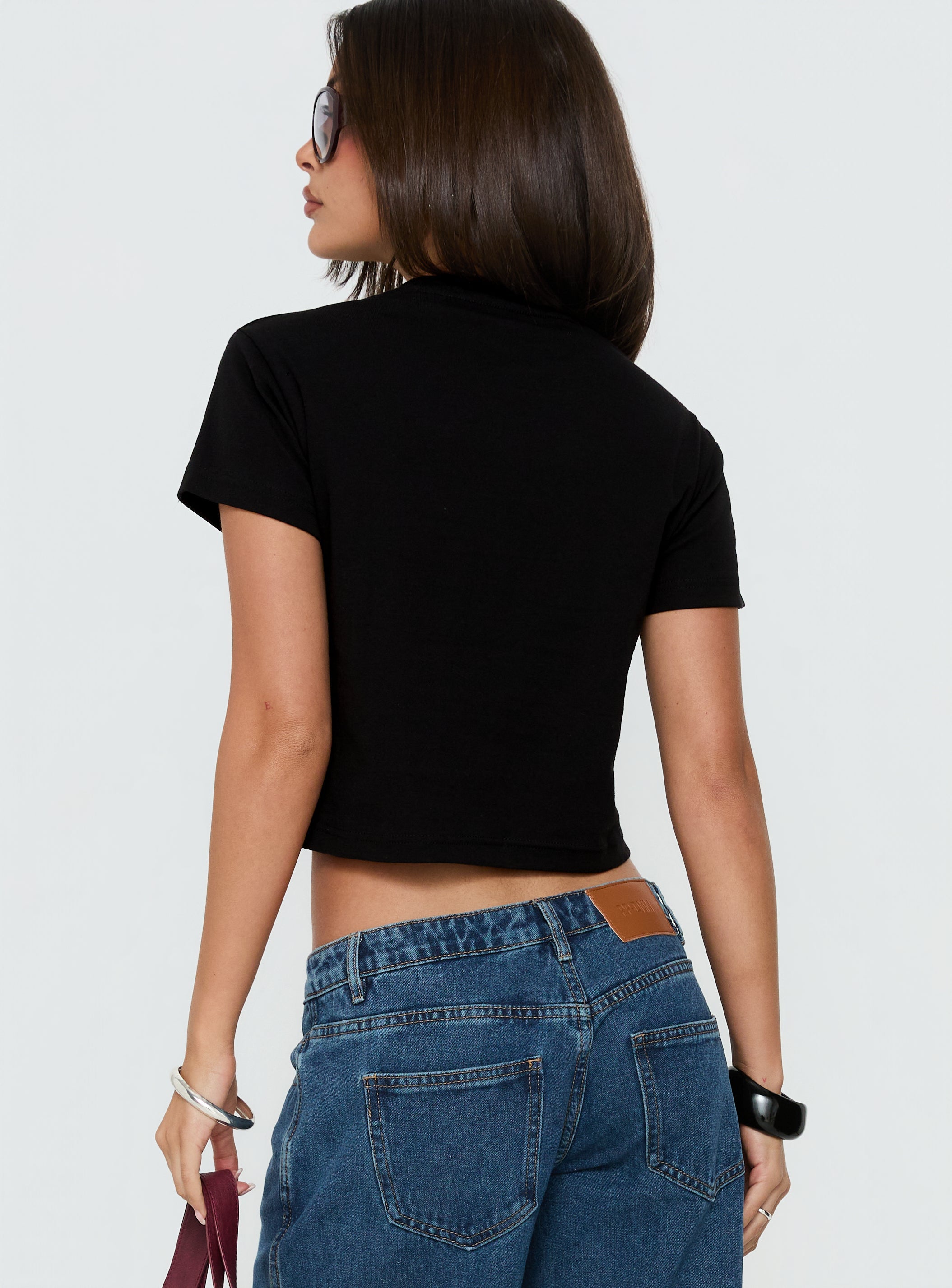 Your Favorite Graphic Baby Tee Washed Black