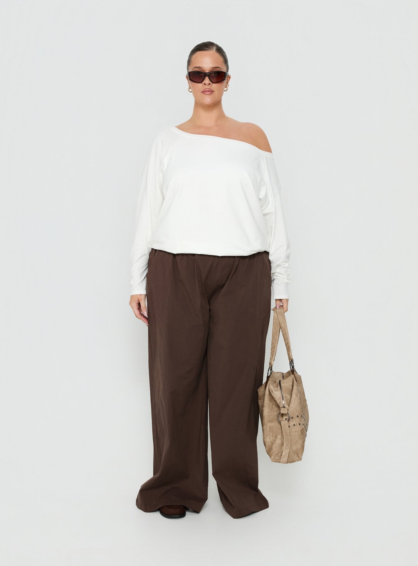 Icon Baby Off Shoulder Long Sleeve Top White Curve