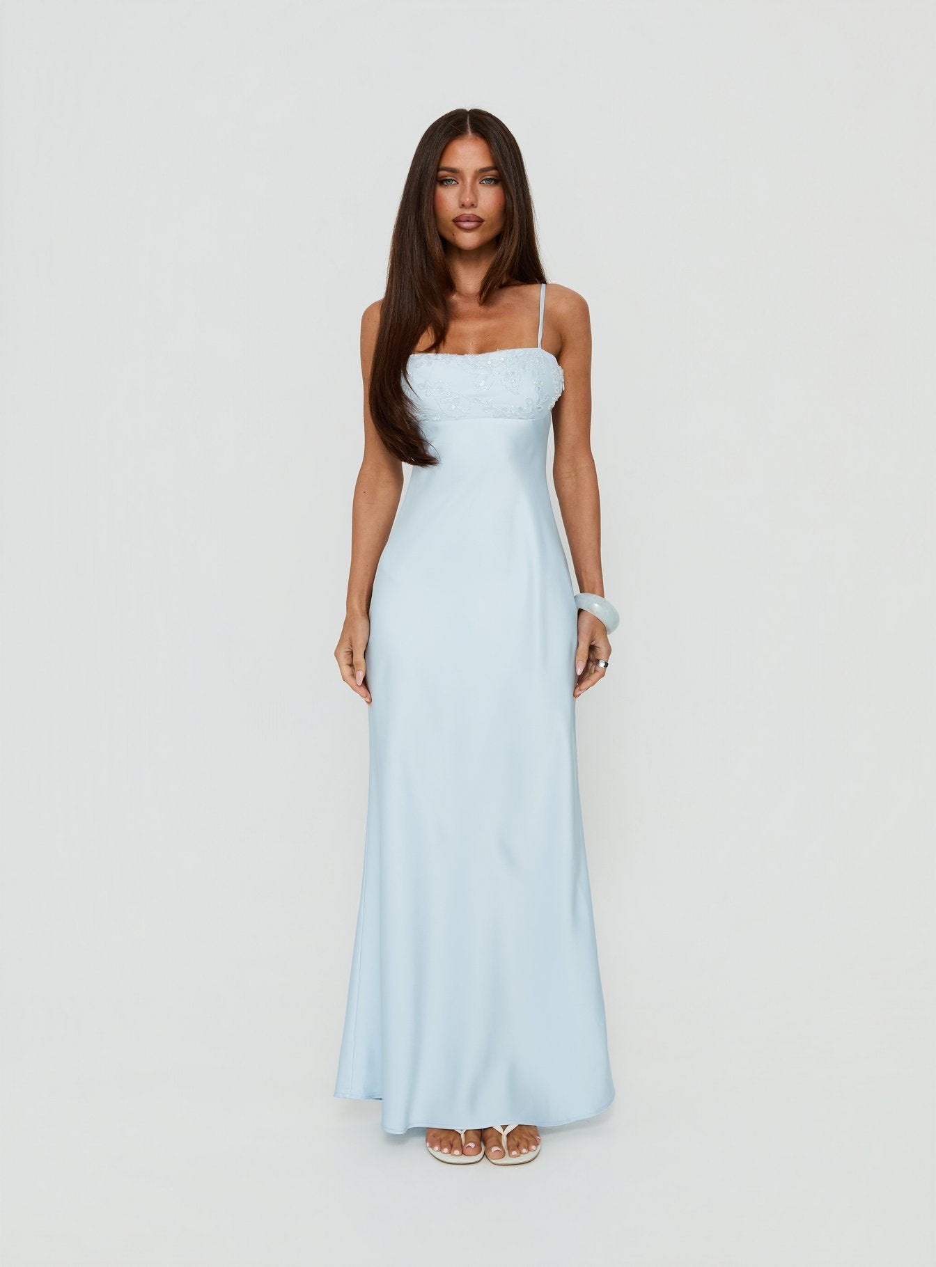 Engracia Sequin Maxi Dress Ice Blue