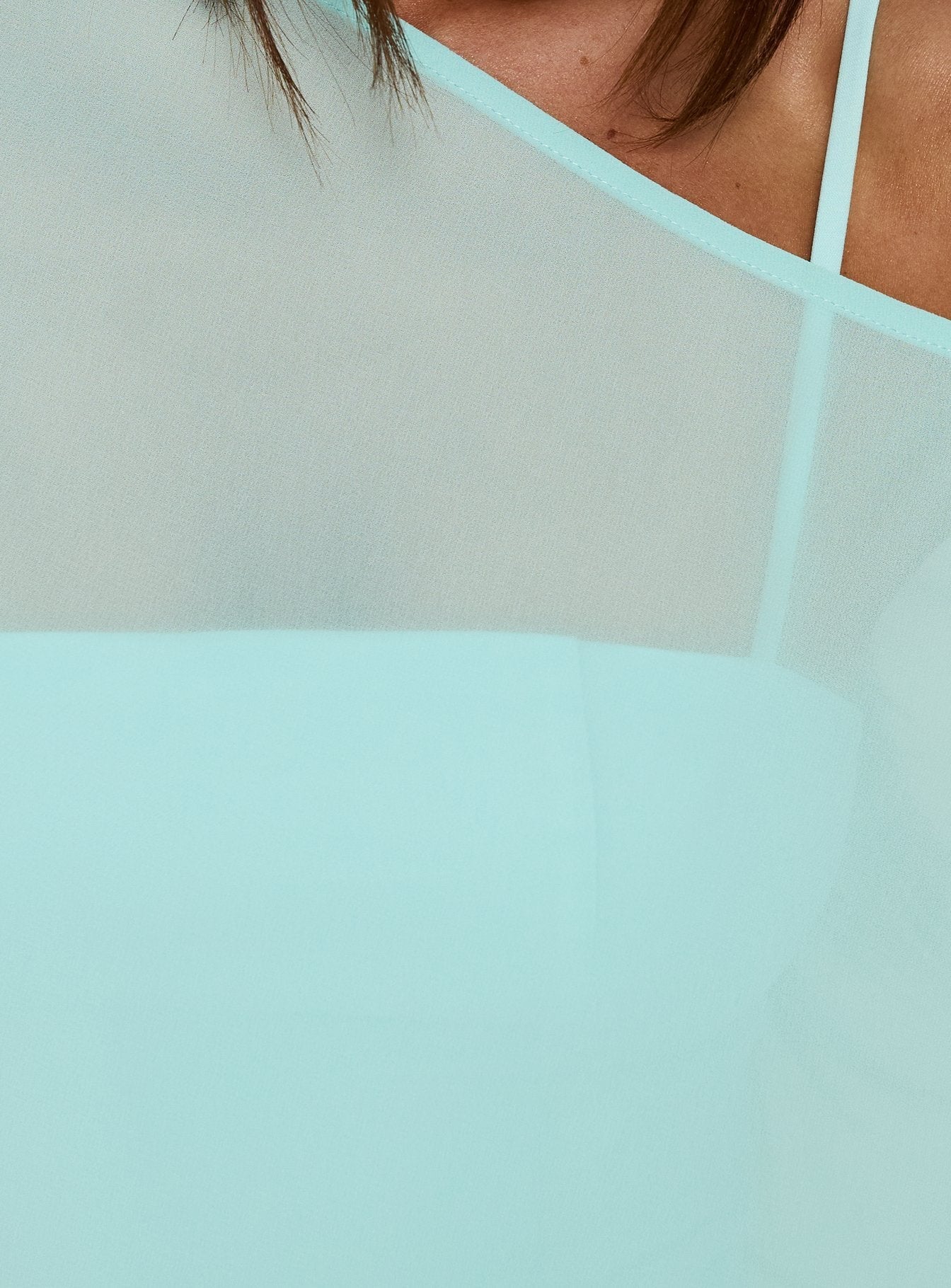 Senzo Chiffon Poncho Top Blue