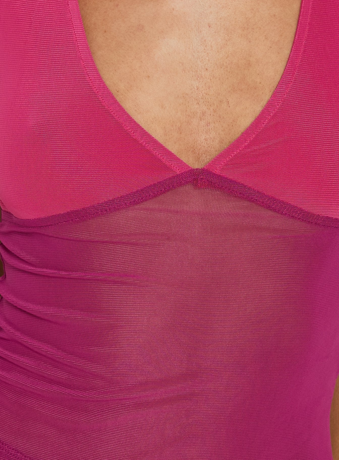 Lihat Sleeveless Contrast Top Pink / Purple