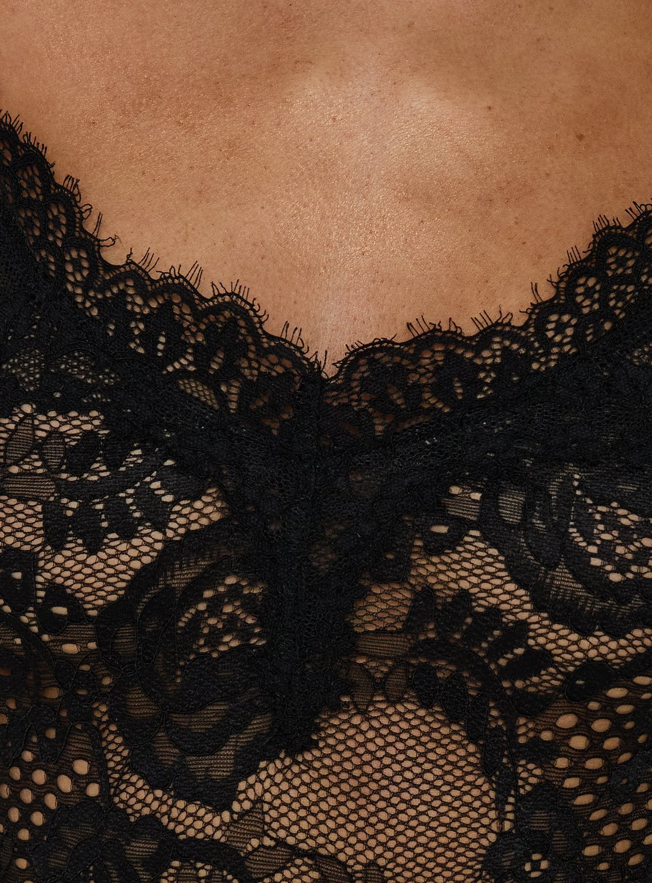 Rorah Sheer Lace Maxi Dress Black