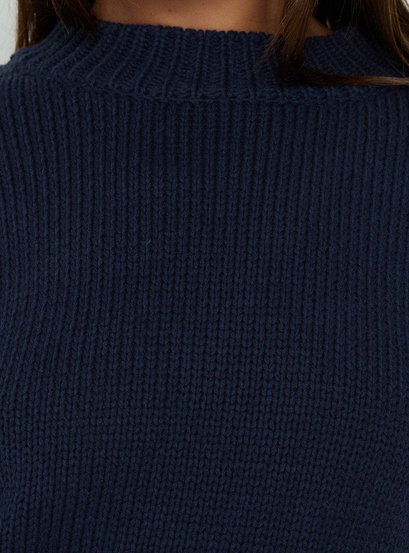 Harmony Balloon Sleeve Knit Sweater Navy