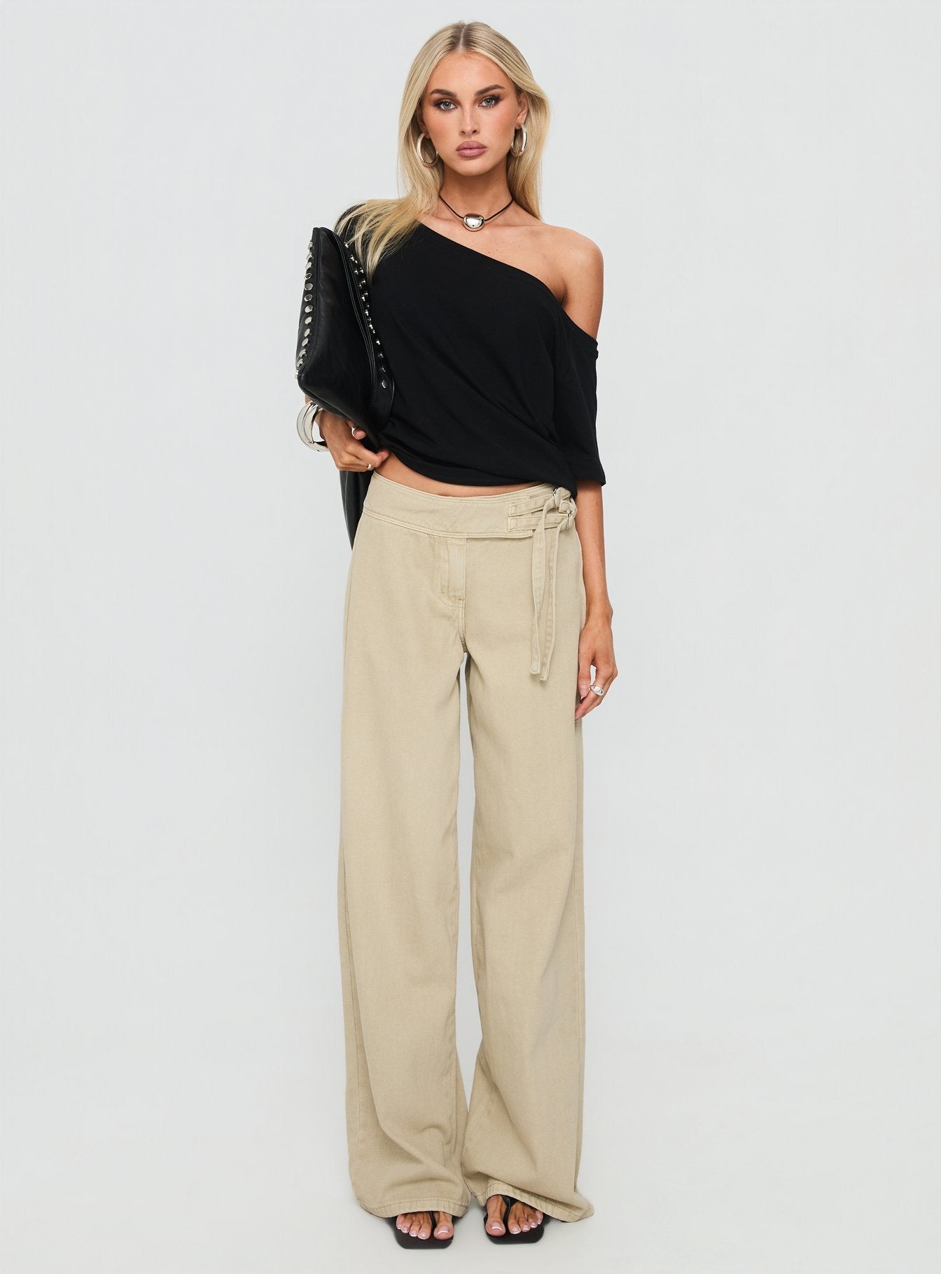 Boxie Mid Rise Wide Leg Jeans Washed Green