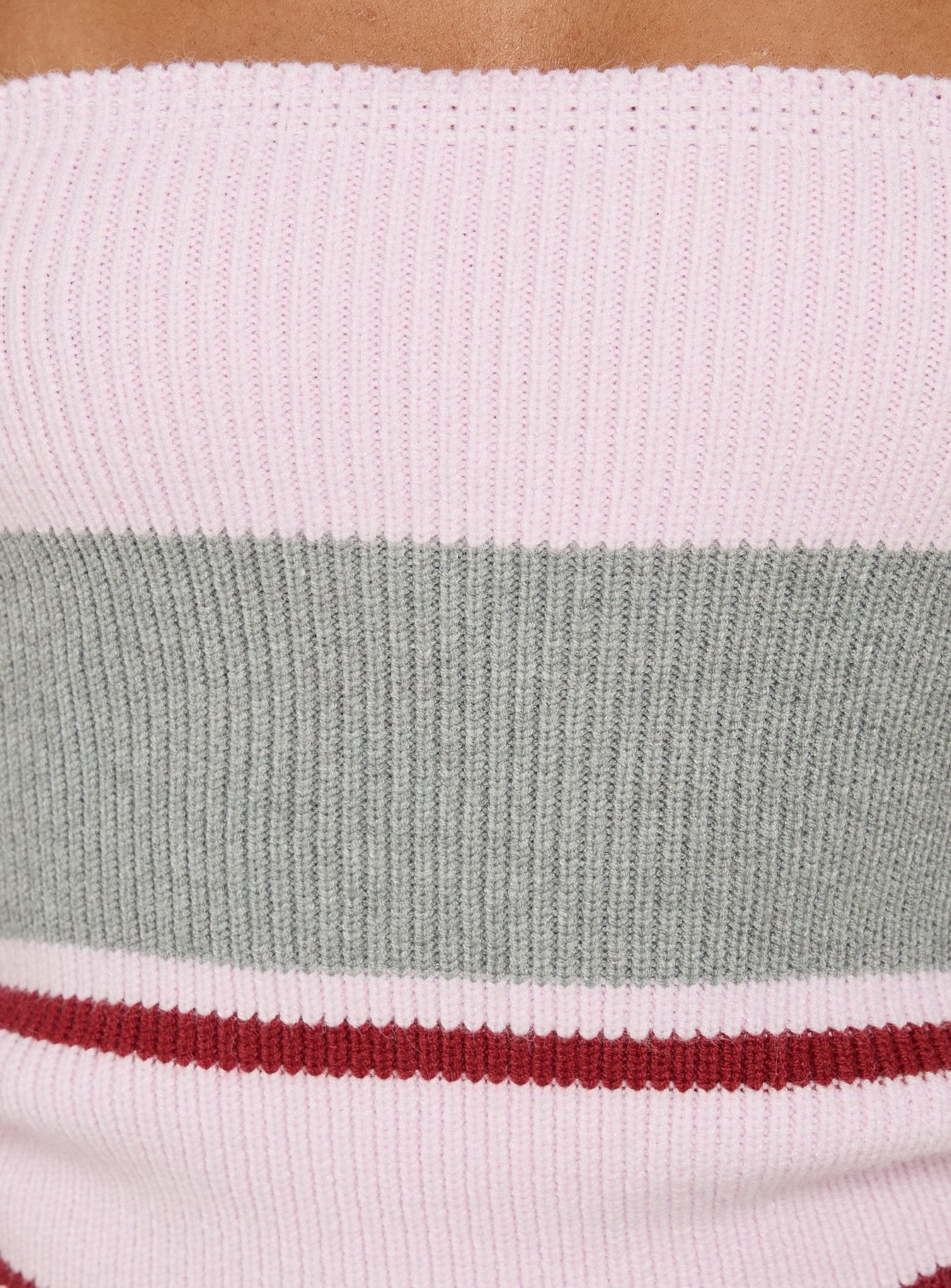 In The Mirror Strapless Top Pink Stripe