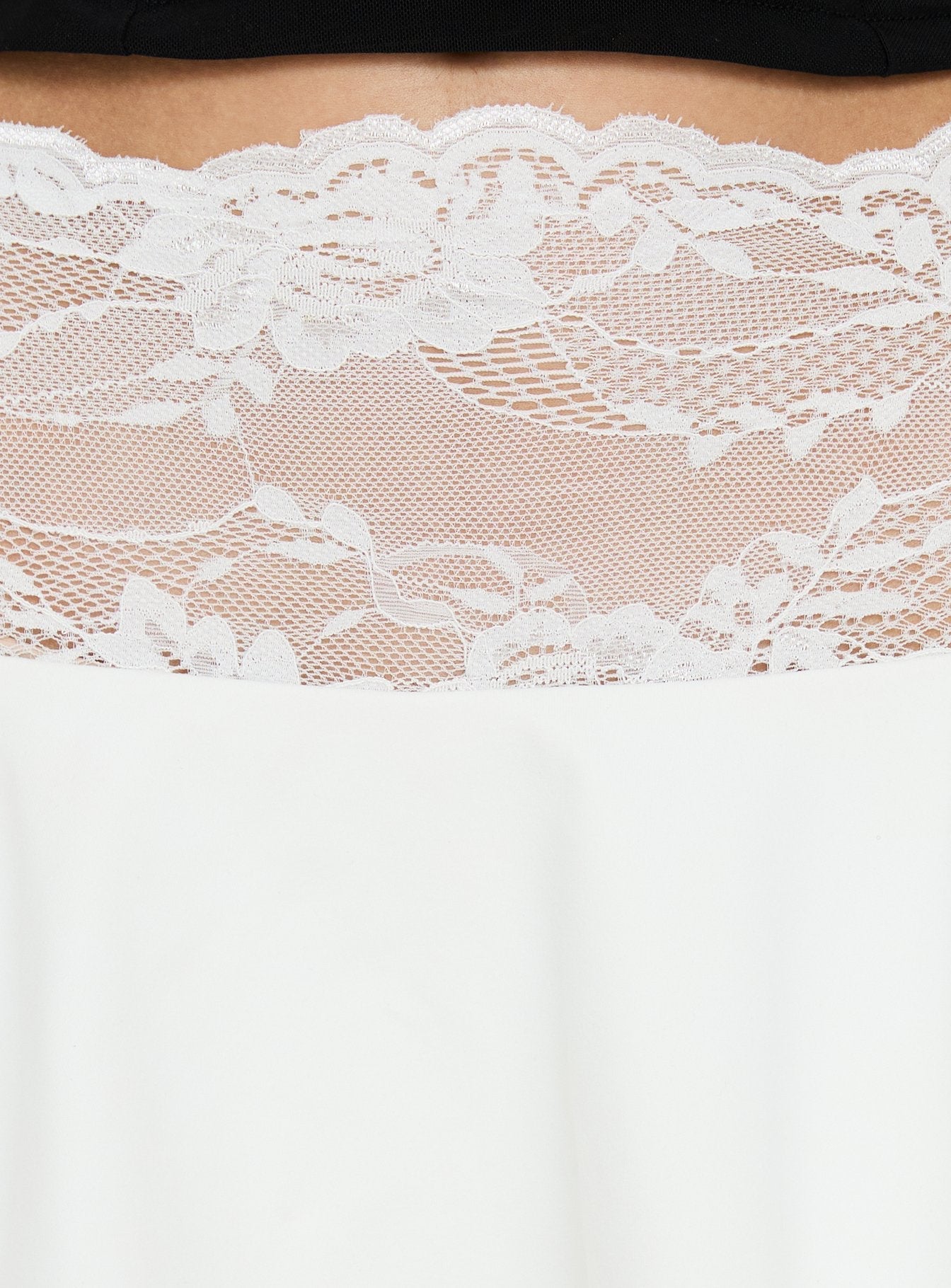 Kecia Lace Waistband Mini Skirt White