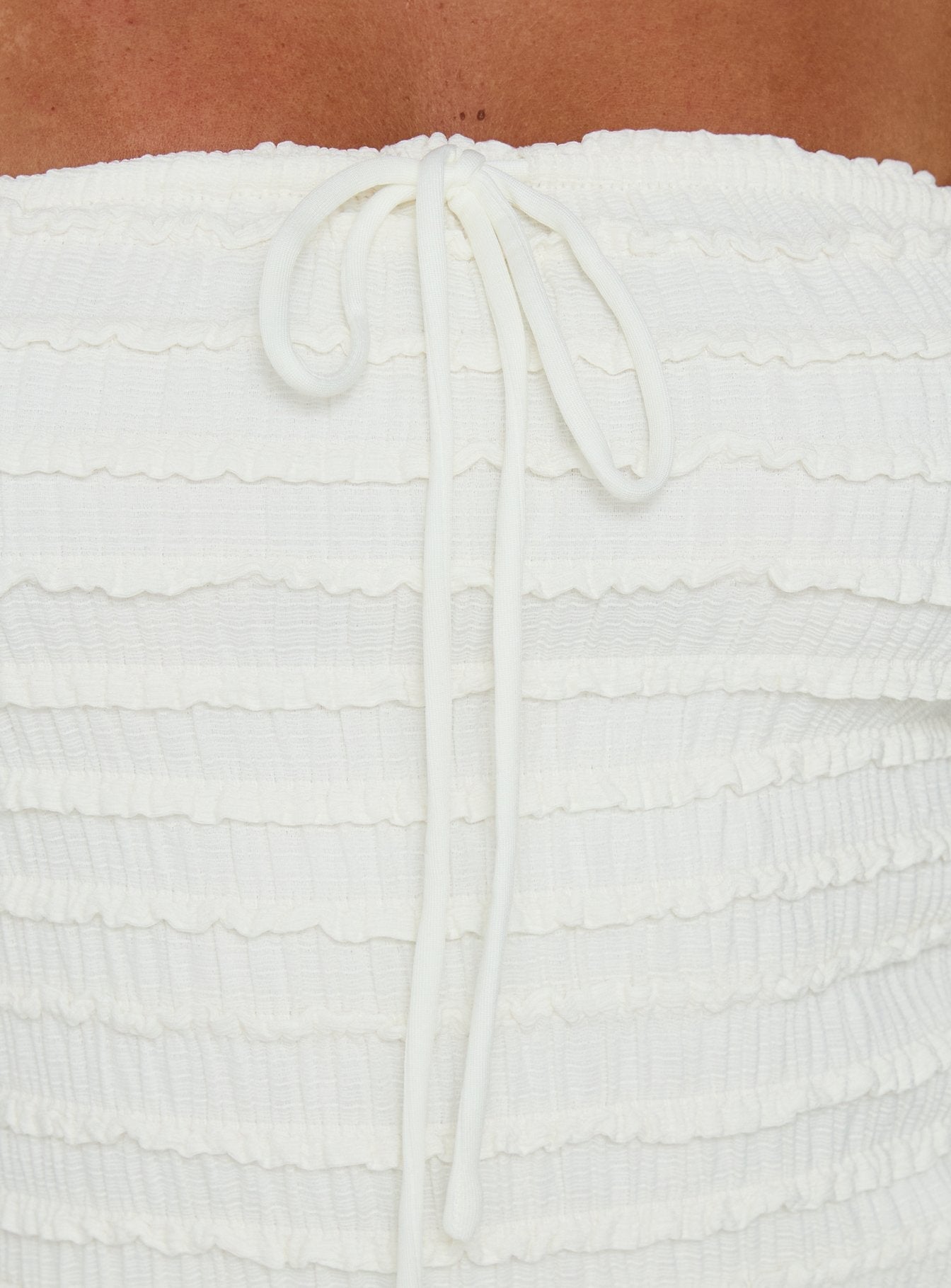 Jaima Textured Strapless Top Cream