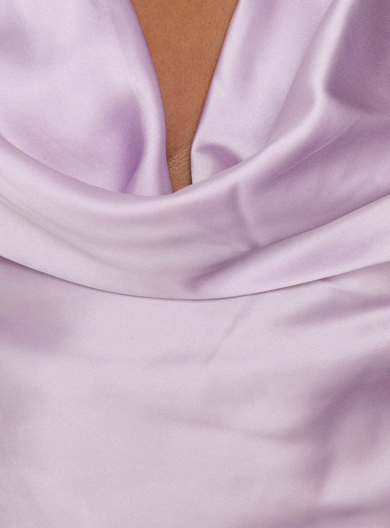 Rejuvenation Cowl Asymmetrical Backless Top Lilac
