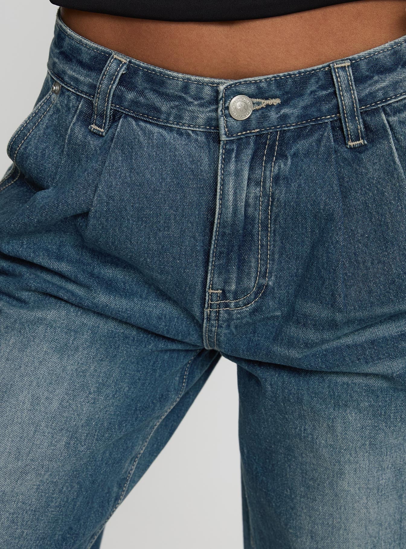 Laguardia Mid Rise Wide Leg Jeans Dark Blue Wash