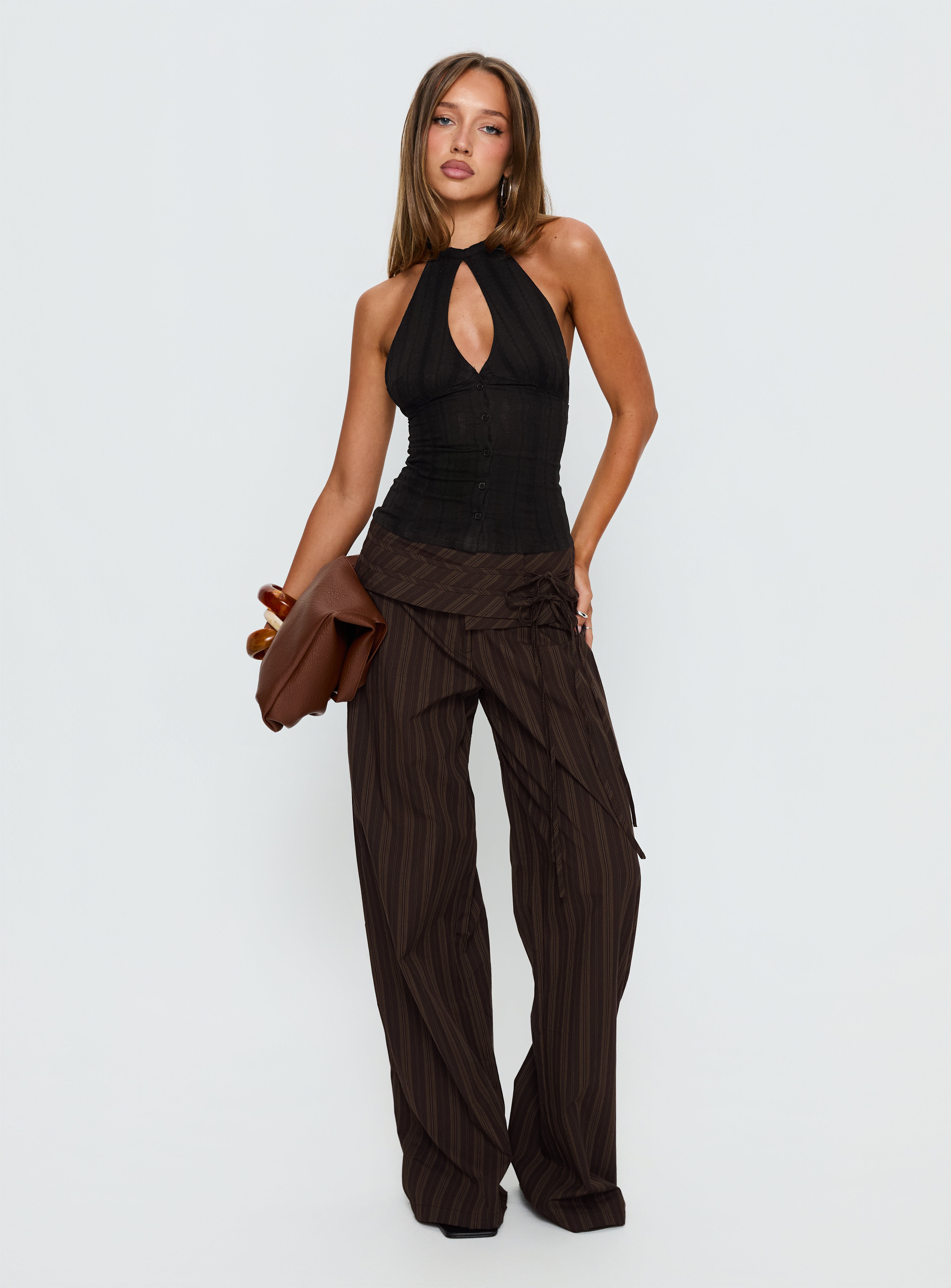 Call You Up Keyhole Backless Top Black