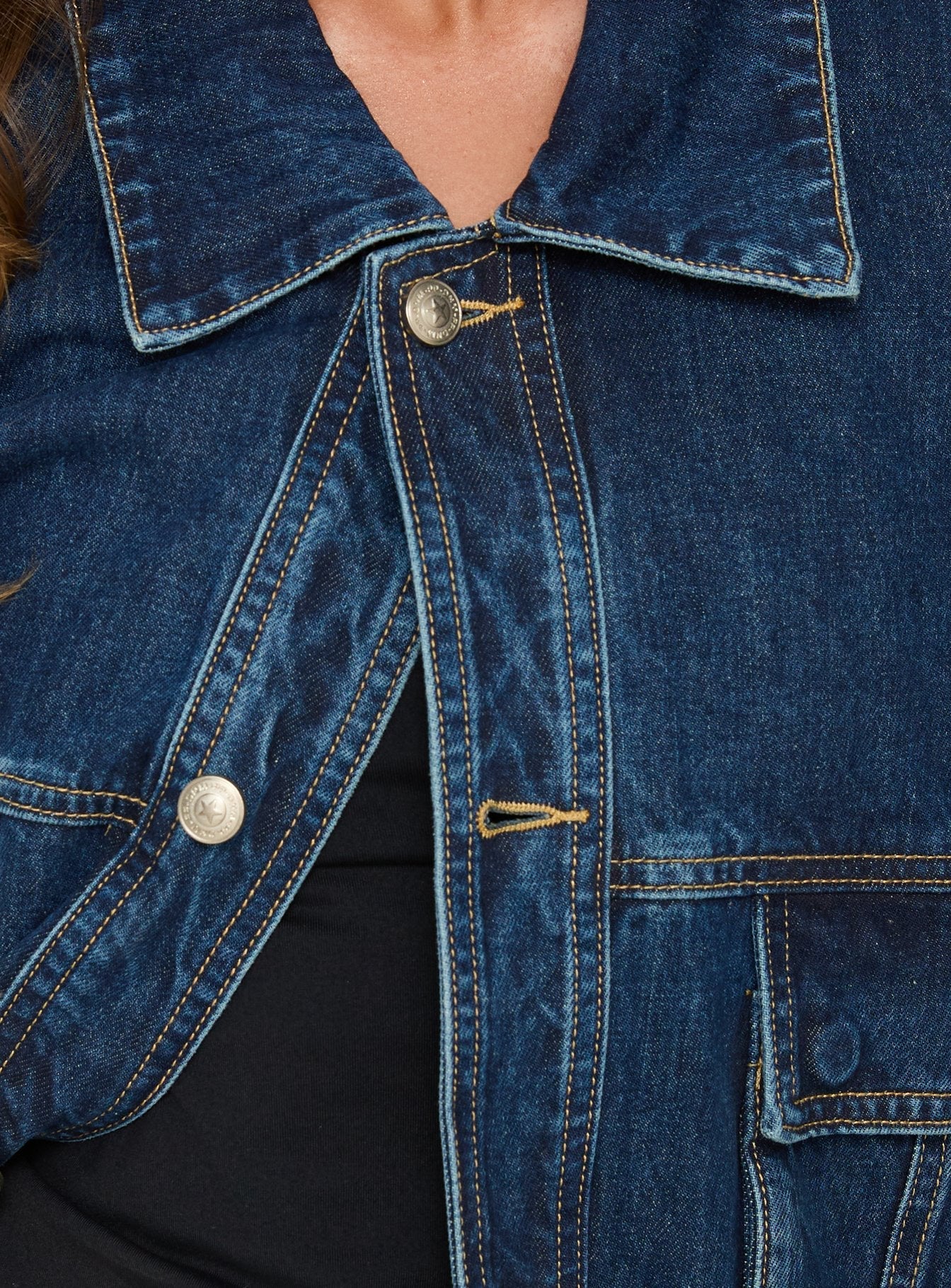 Kier Oversized Jacket Denim Dark Blue Wash