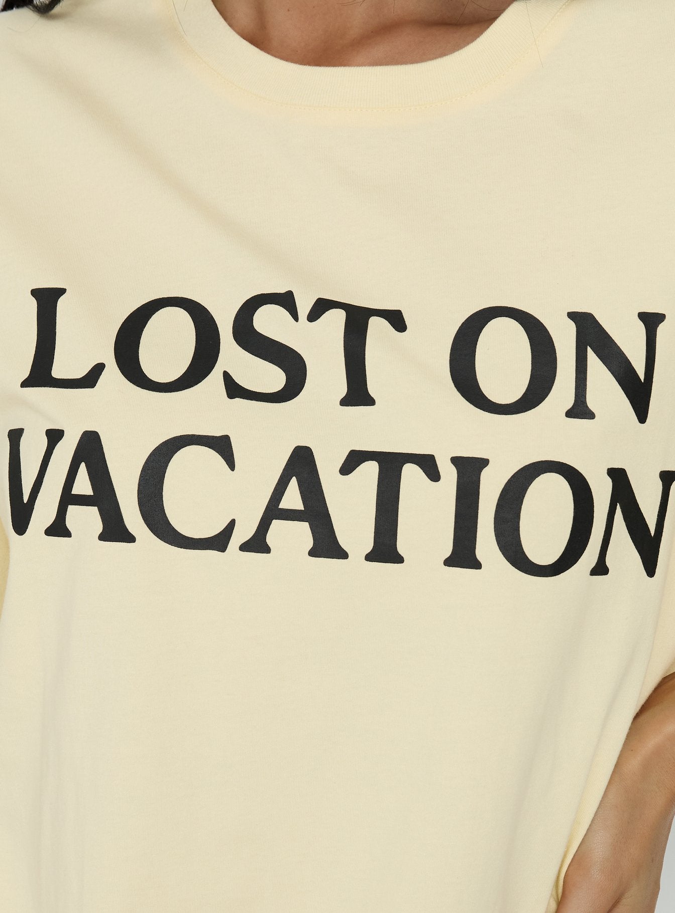 Lost On Vacation Oversized Tee Yellow