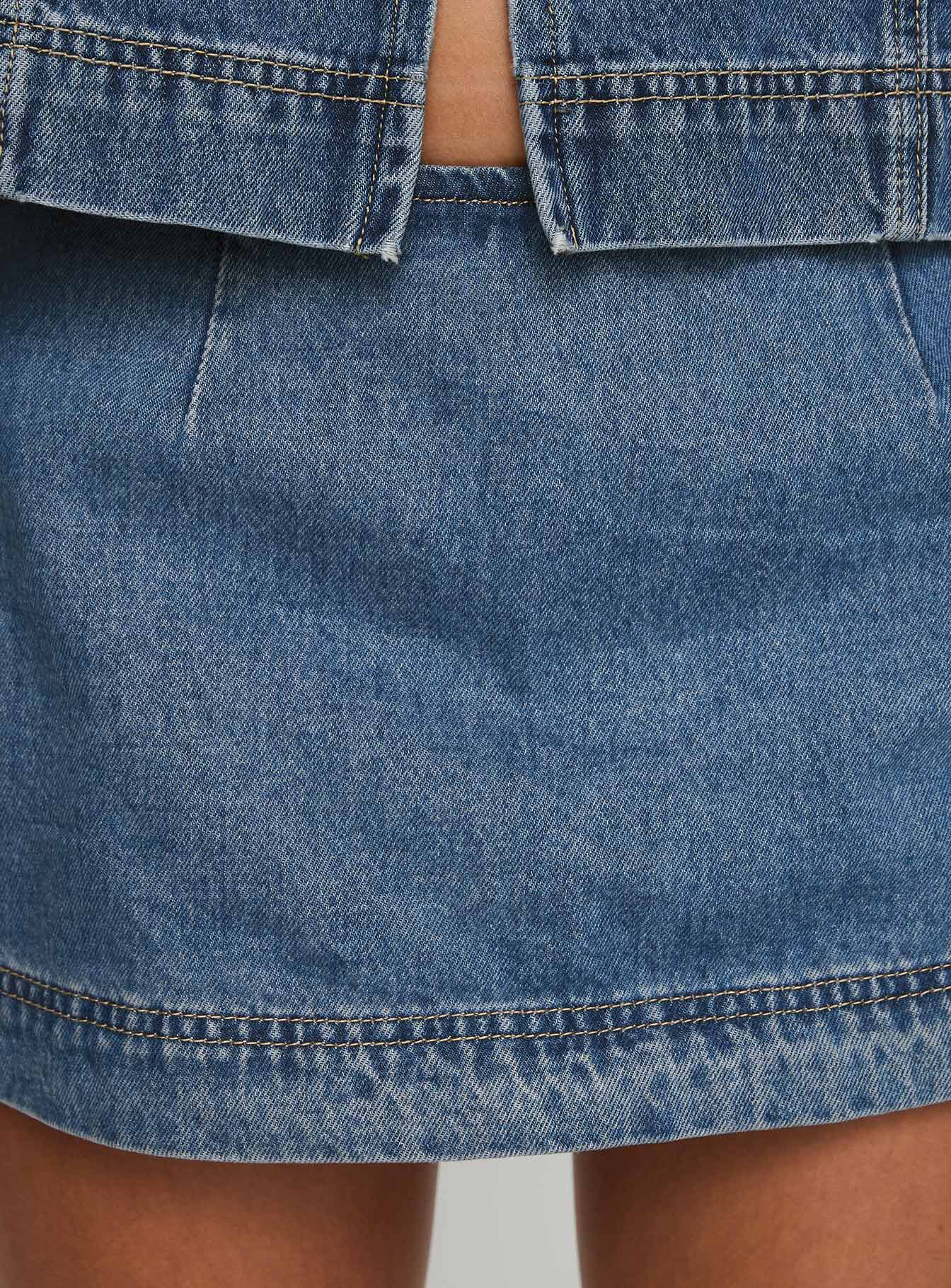 Stefenie Denim Skort Mid Wash Petite