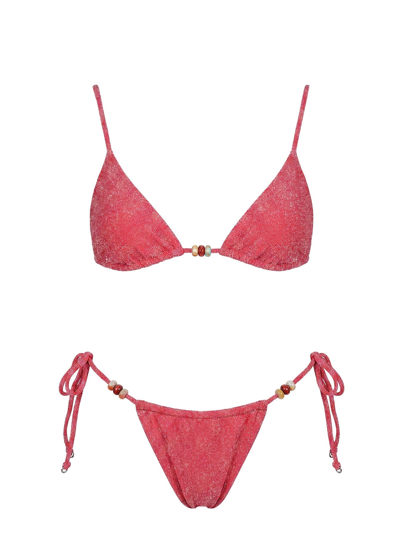 Ellery Tie Side Bikini Bottom Red Shimmer