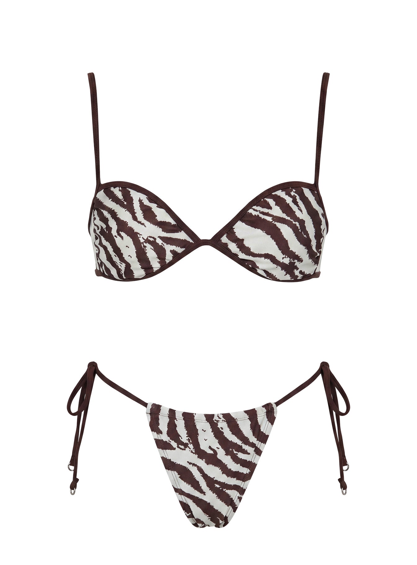 Jenner Tie Side Bikini Bottoms Zebra