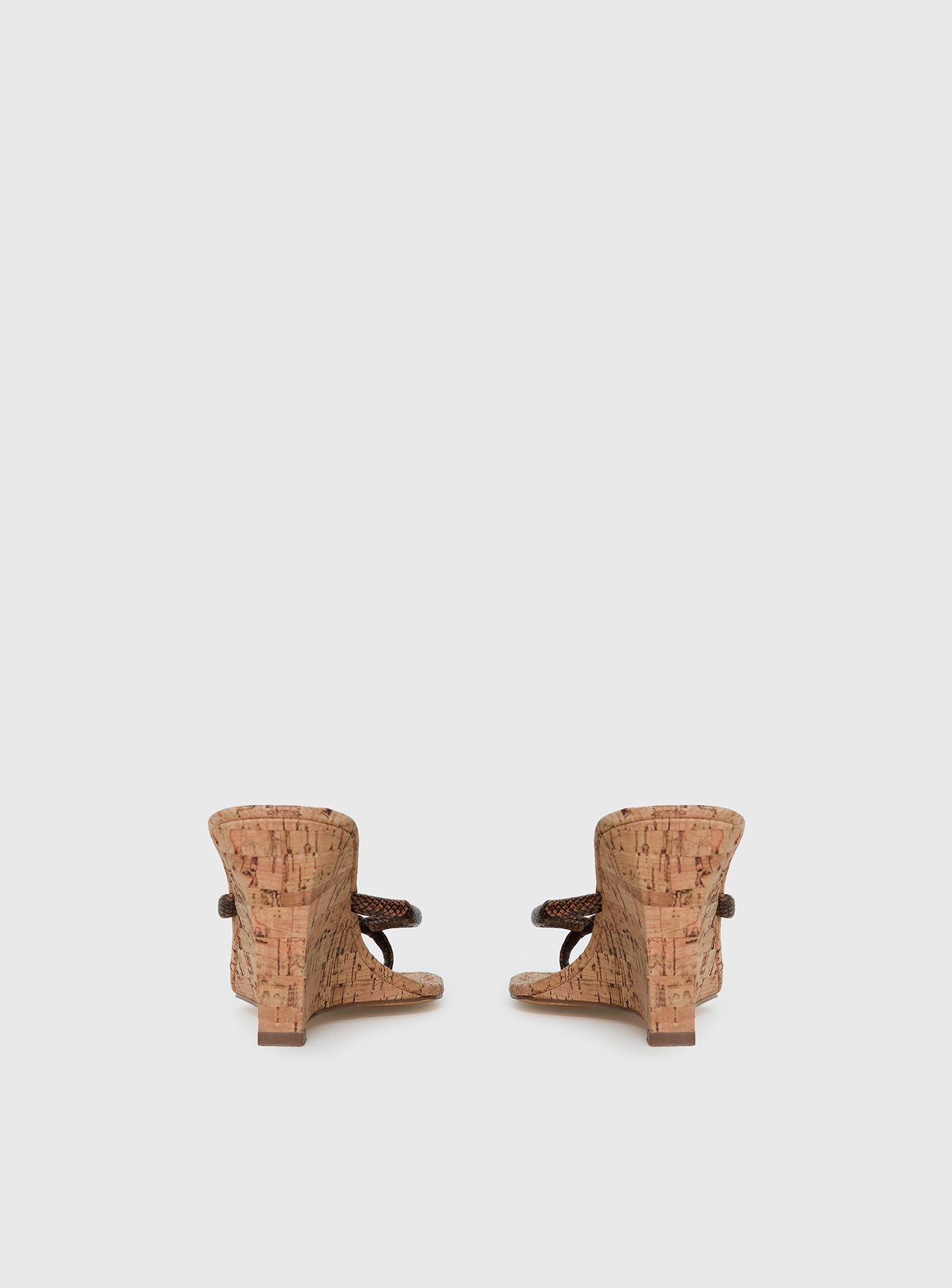 Fluke Cork Wedge Thong Heels Chocolate