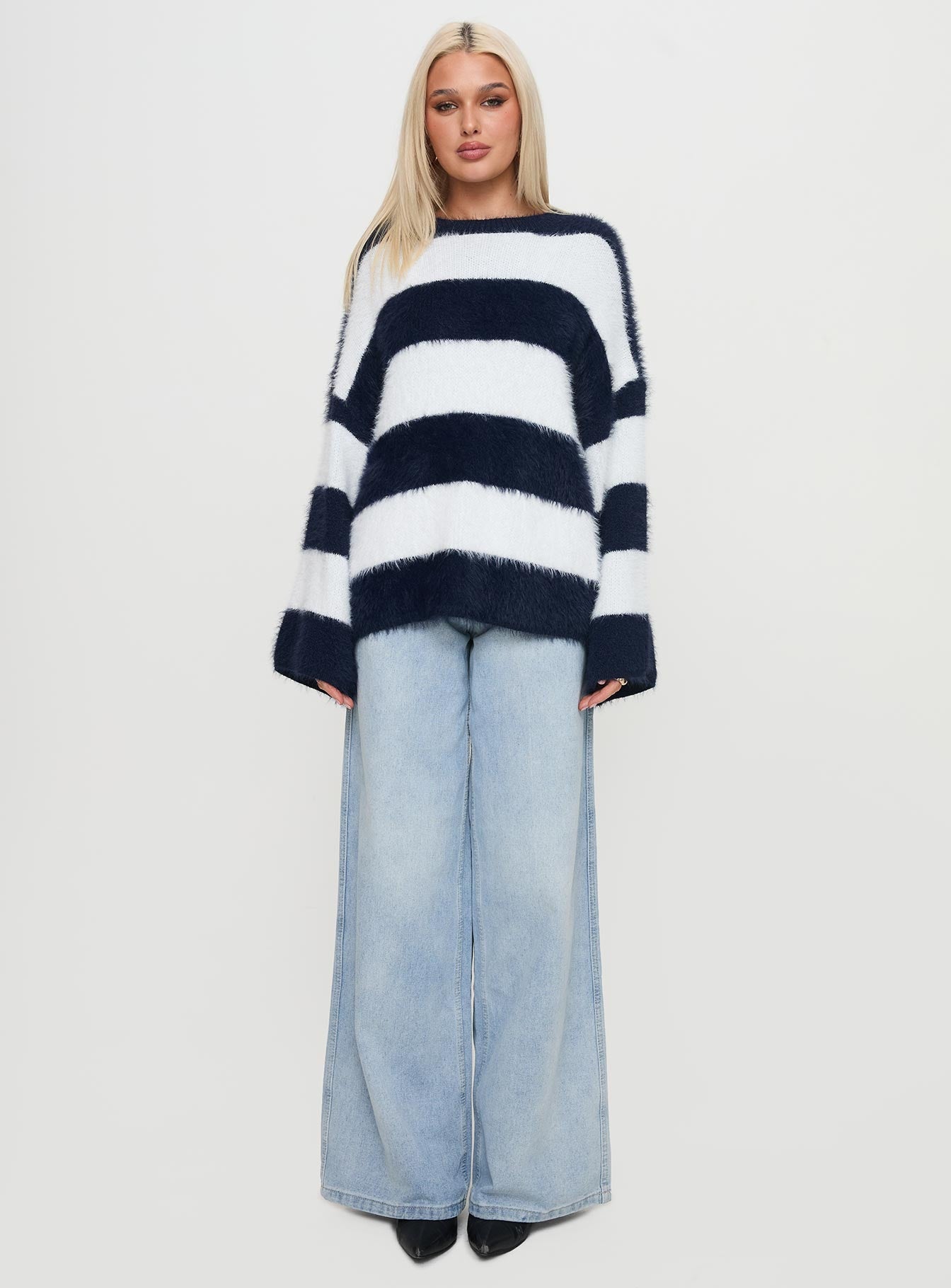 Nerina Knit Sweater Blue / White Stripe