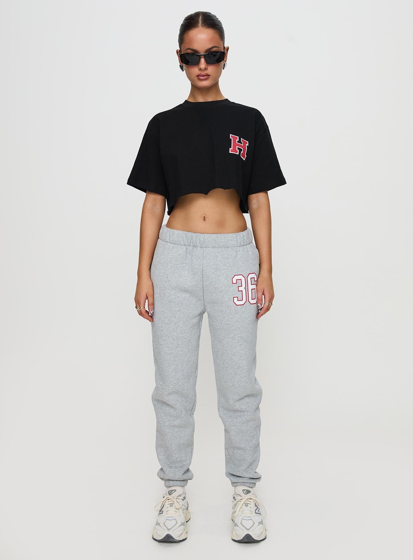 Harvard Graphic Track Top Black