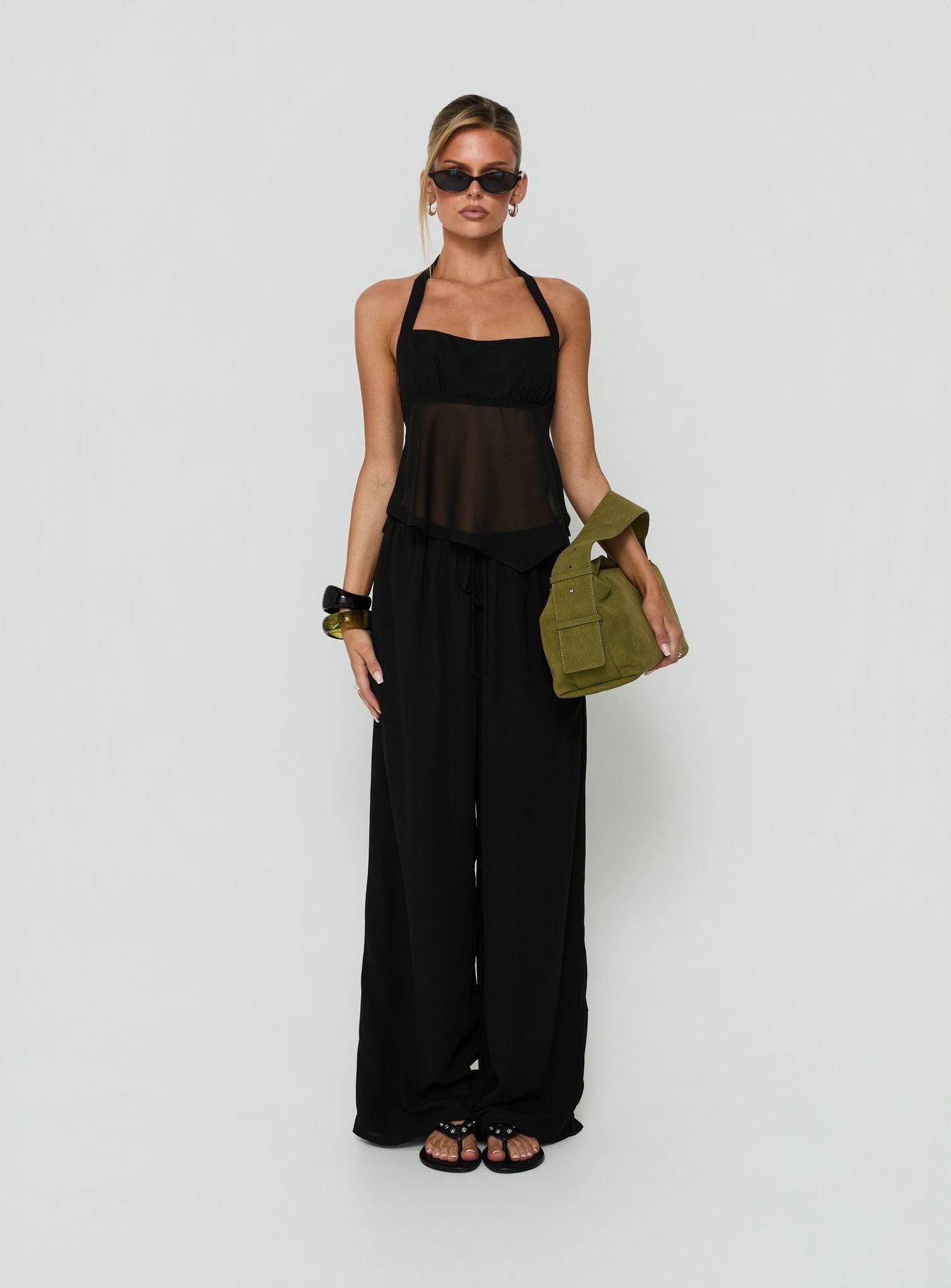 Finesse Halter Top Black