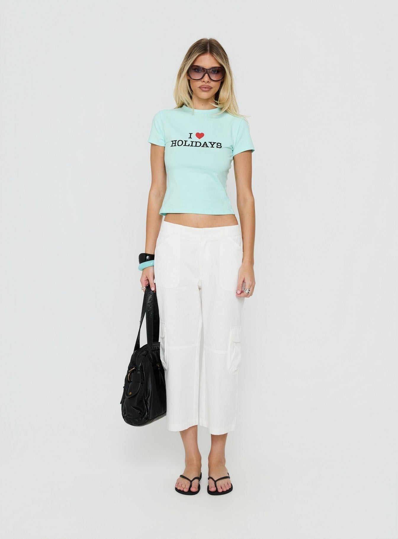 I Love Holidays Graphic Baby Tee Jelly Mint