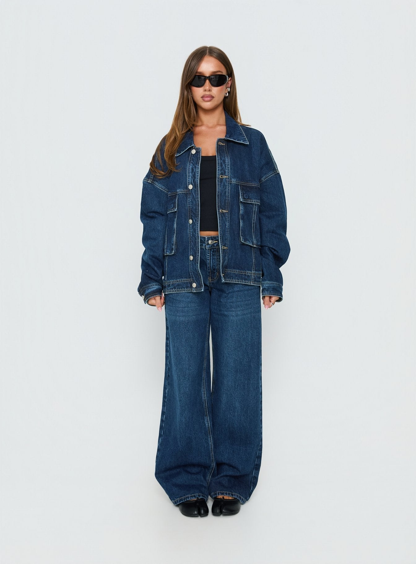 Kier Oversized Jacket Denim Dark Blue Wash