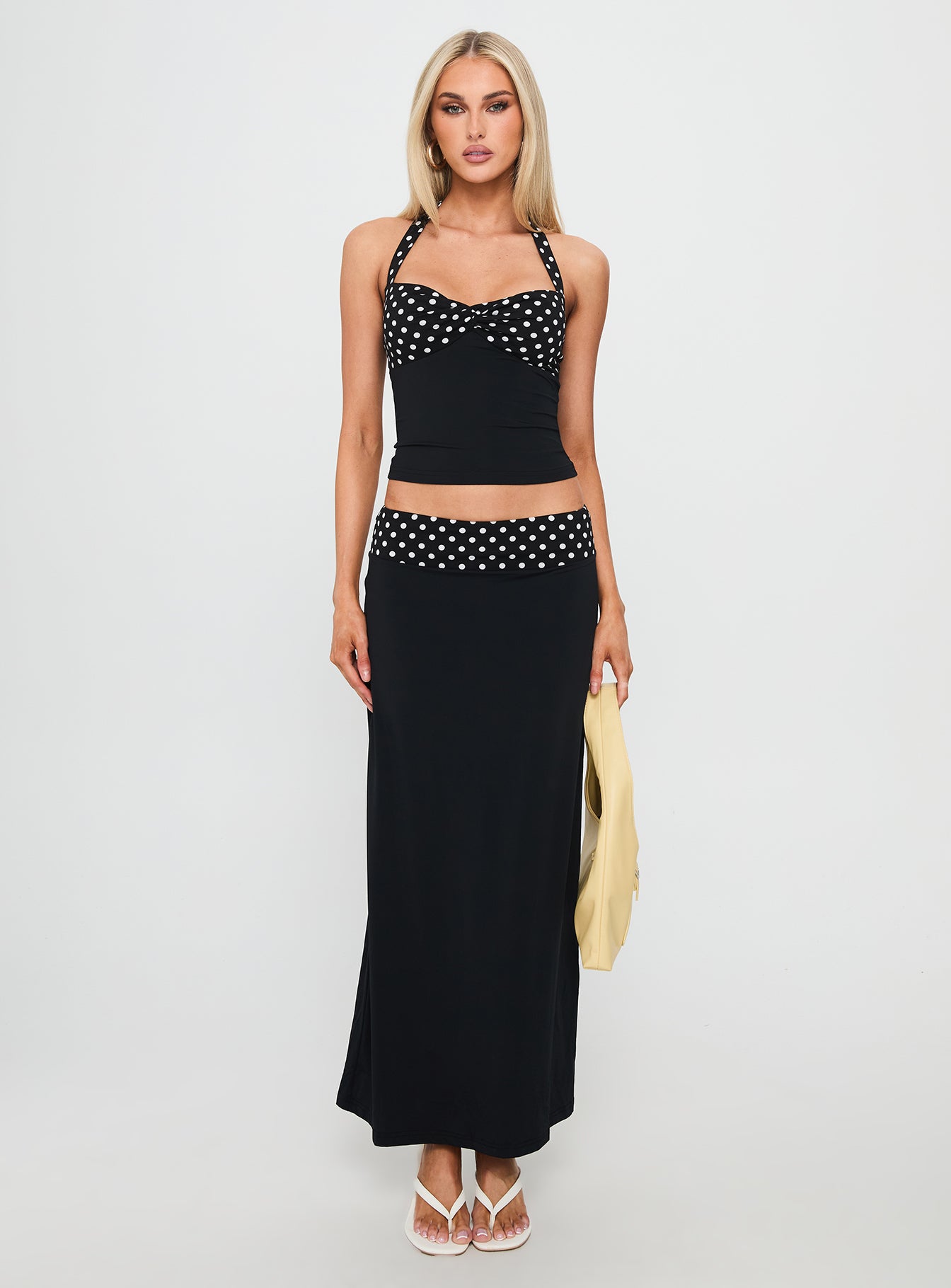 Norelle Halter Set Black Polka Dot
