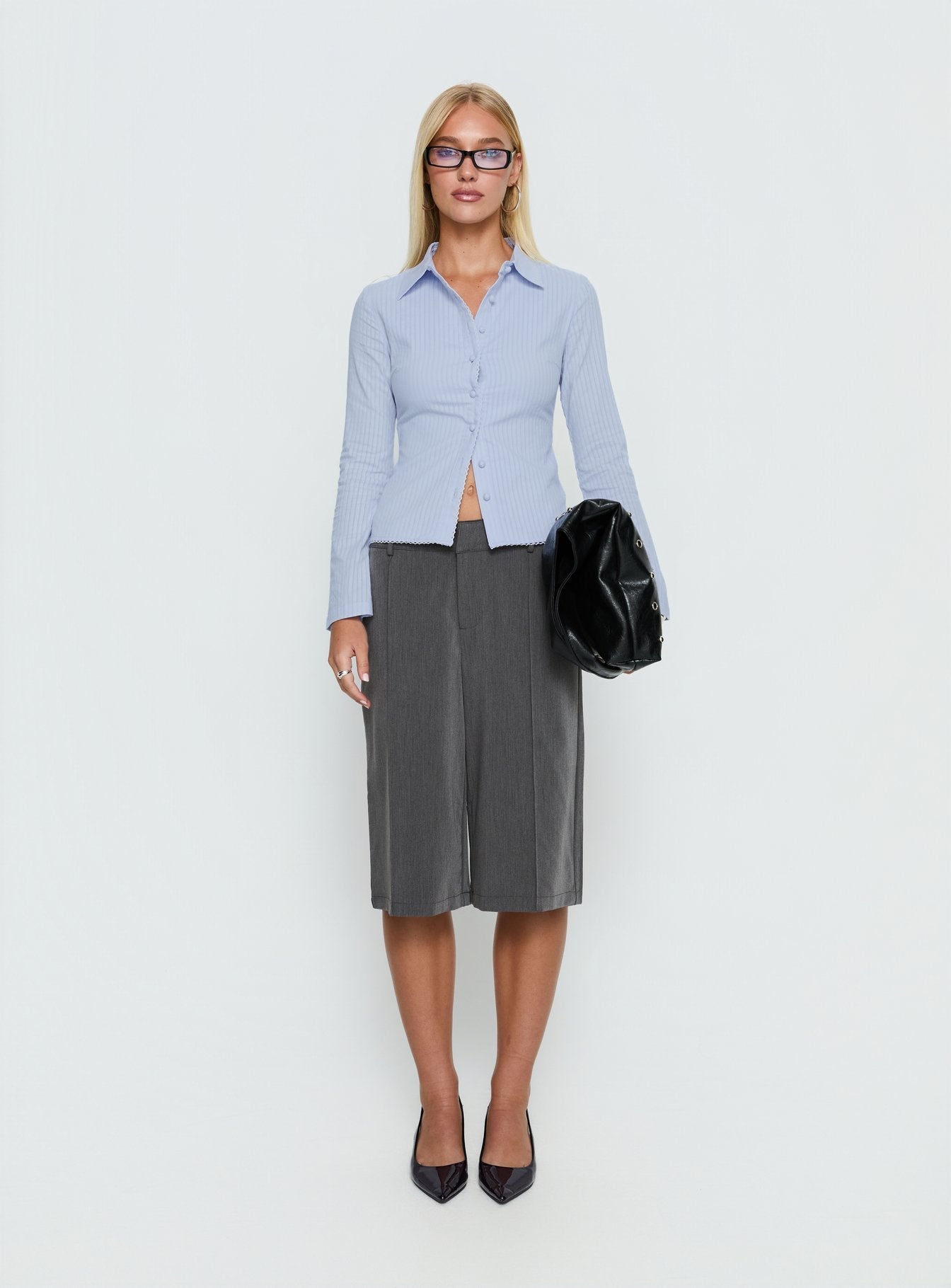 Emersonne Button Up Top Blue