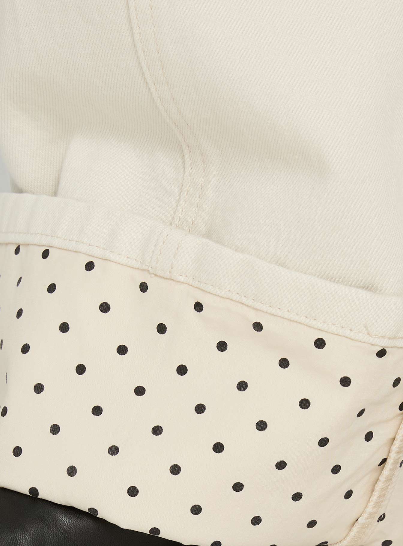 Nikoletta Foldover Jeans Cream / Polka