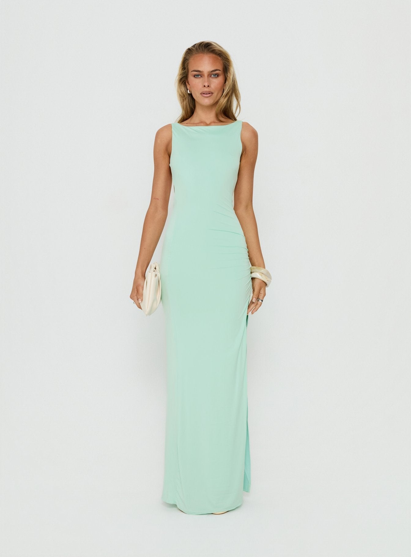 Kaidee Ruched Maxi Dress Jelly Mint