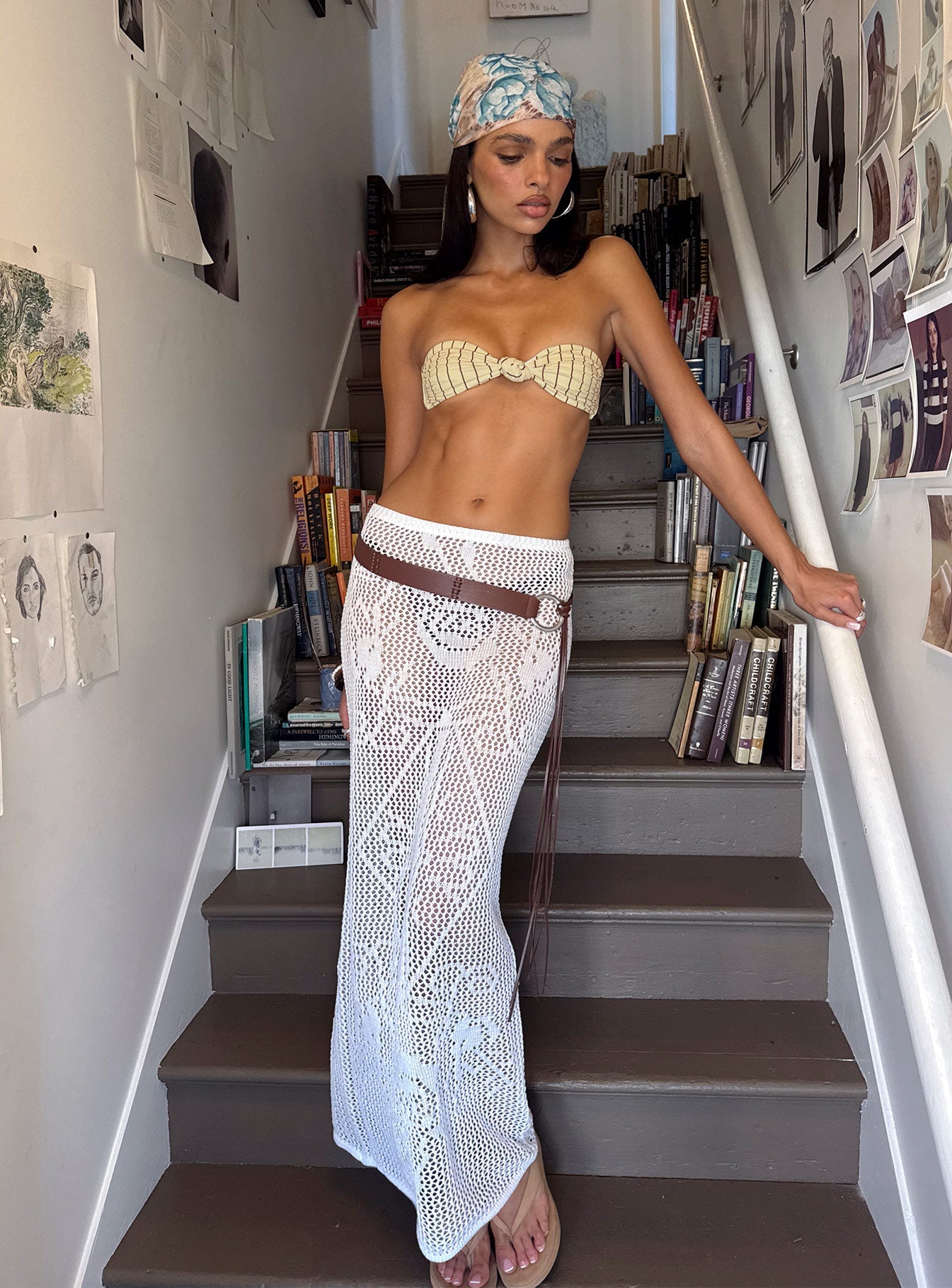 Wisteriah Sheer Maxi Skirt White