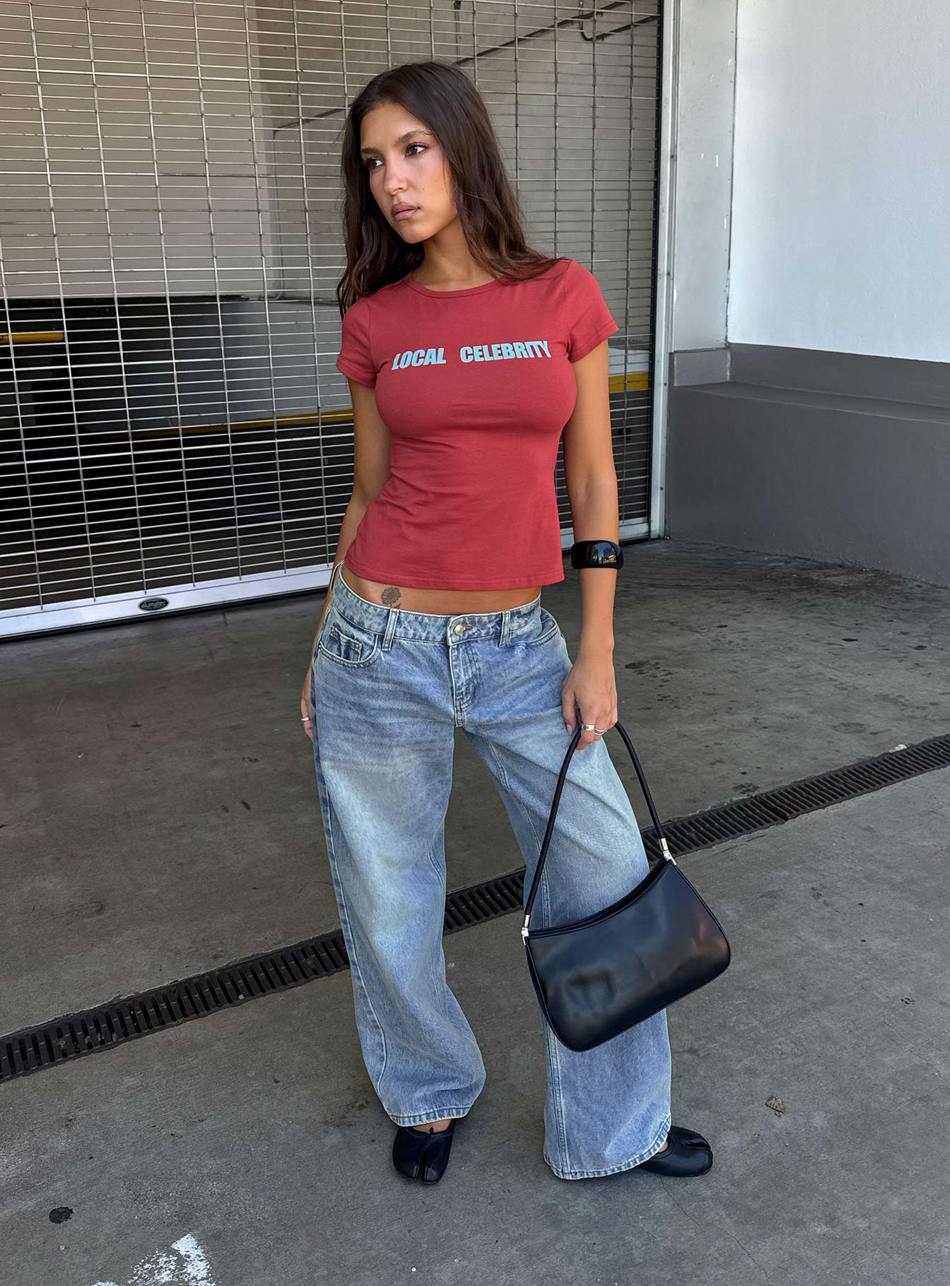 Ellanor Low Rise Slouch Denim Jean Washed Mid Blue Wash Petite