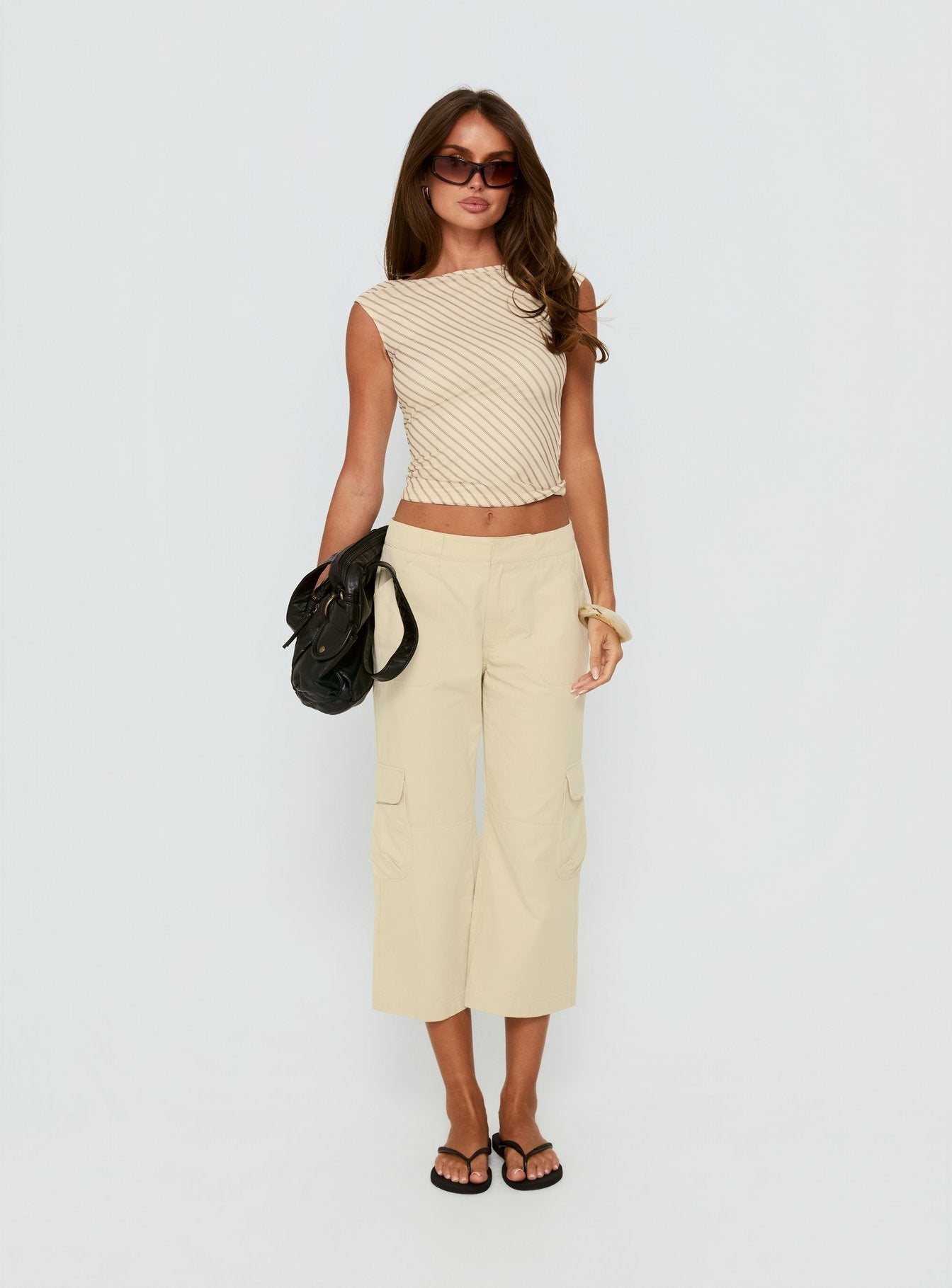 Indee Cropped Cargo Pants Beige