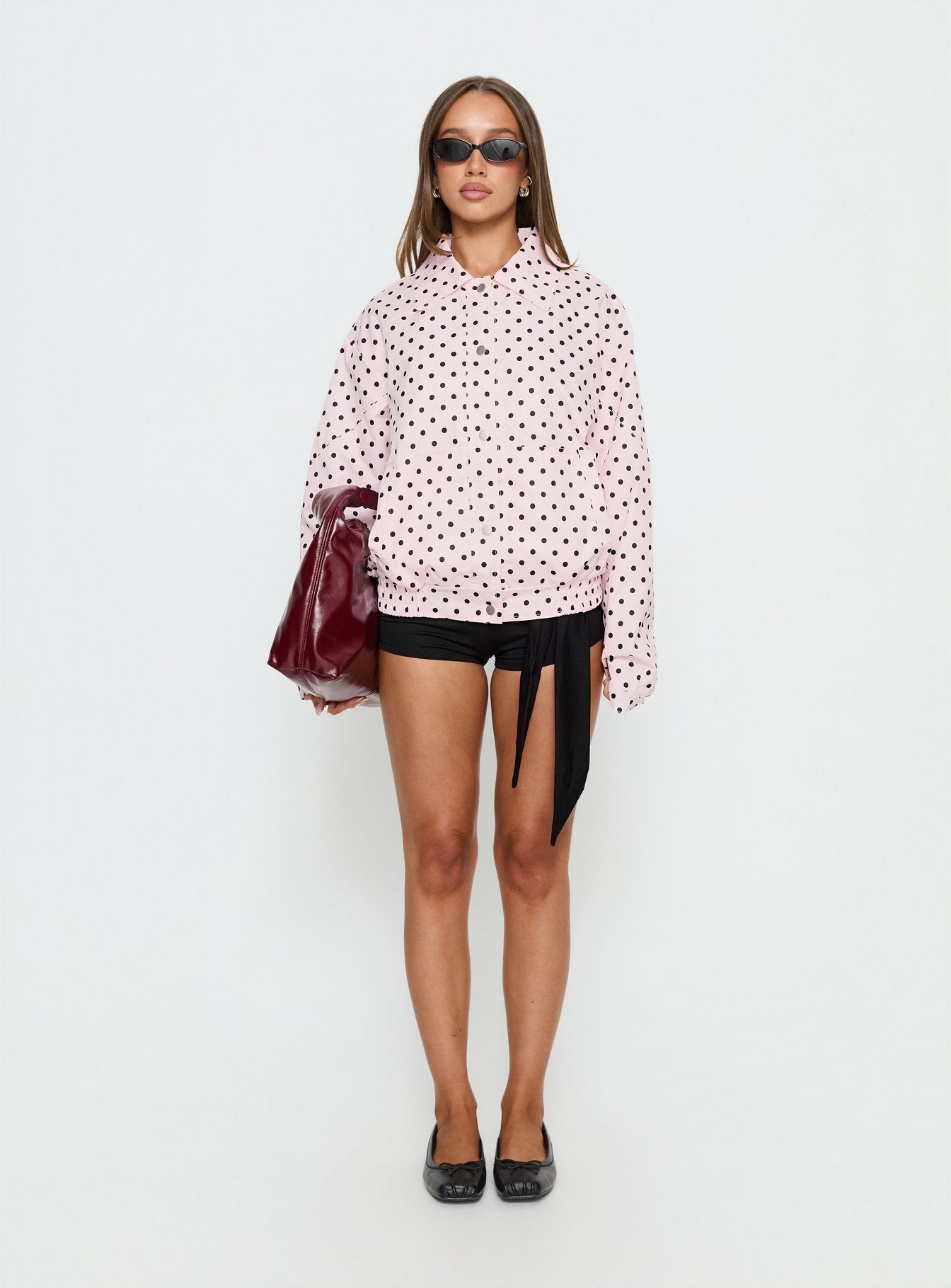 Swayer Oversized Jacket Pink Polka Dot