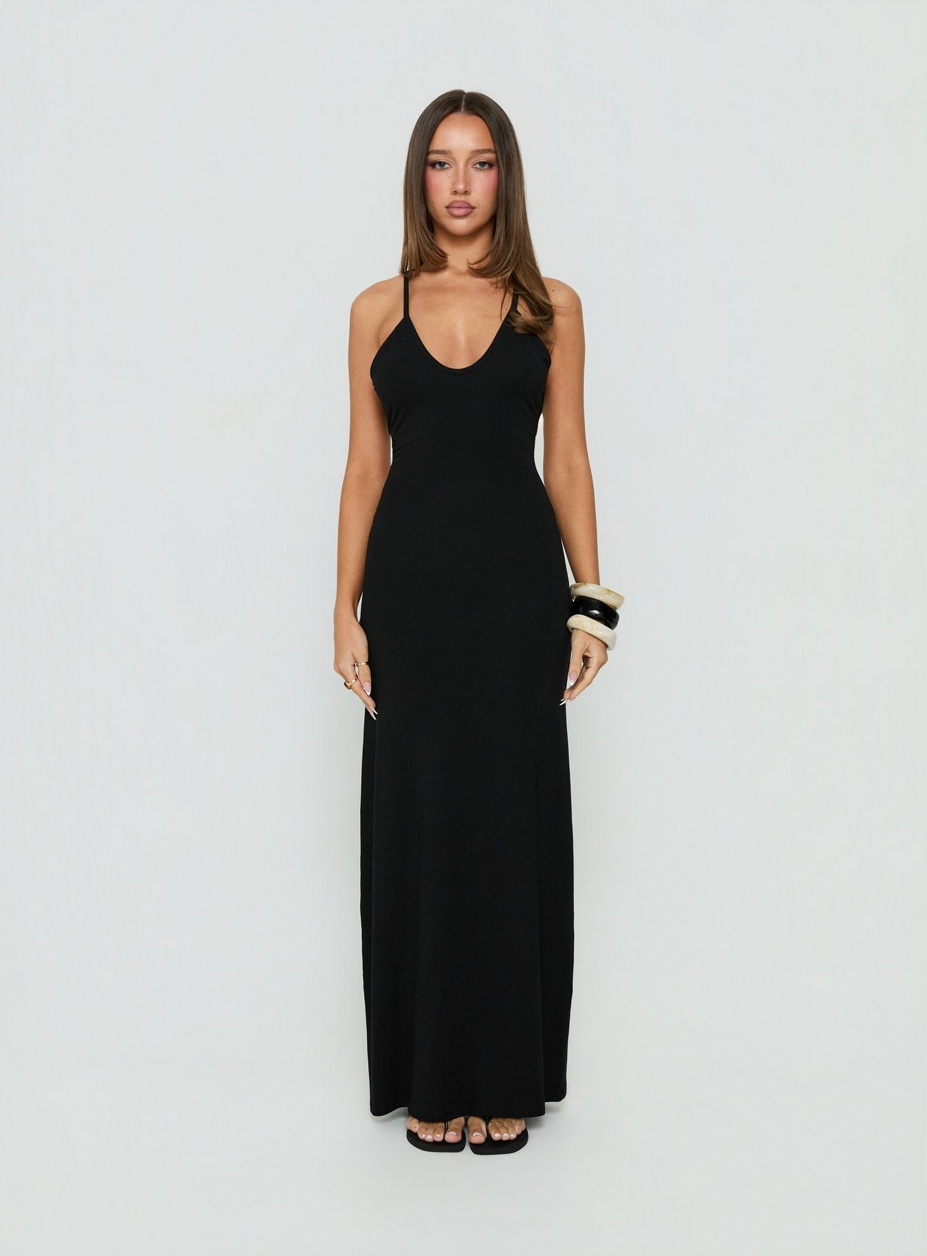 Pasita Halter Tie Up Maxi Dress Black