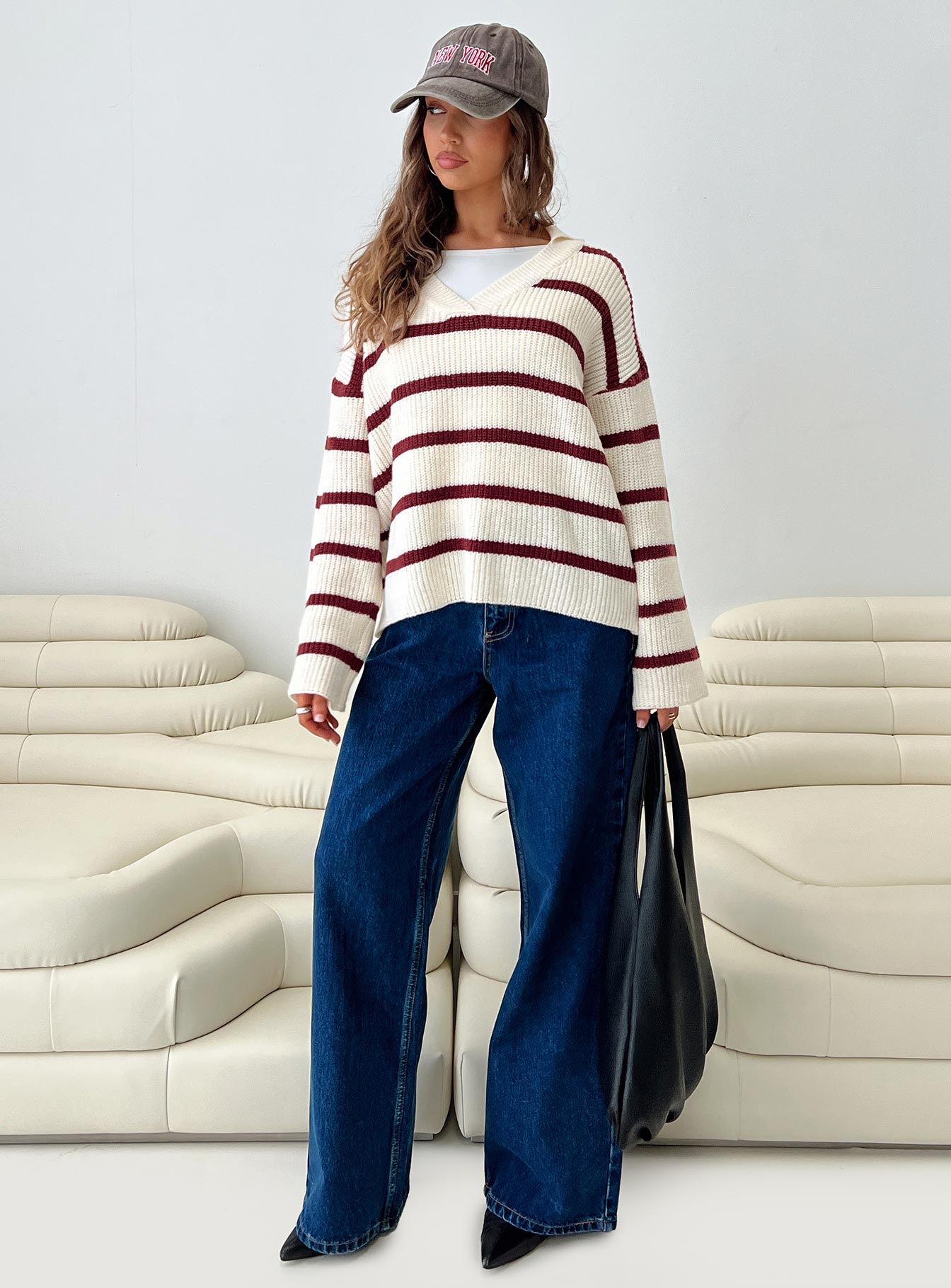 Forte Knit Sweater Red / Cream