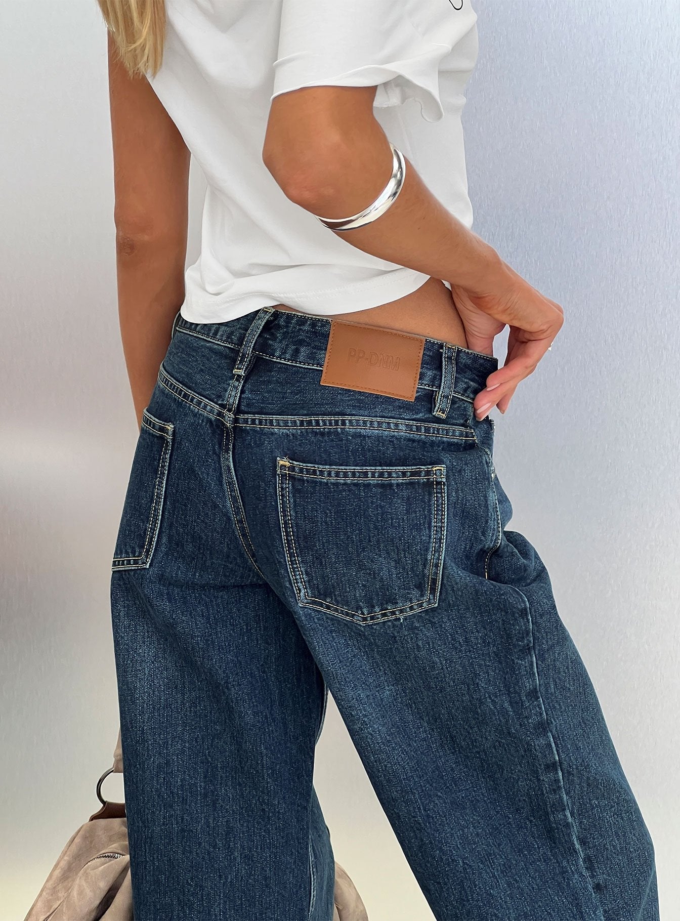 Serenitia Mid Rise Relaxed Jeans Dark Blue Wash
