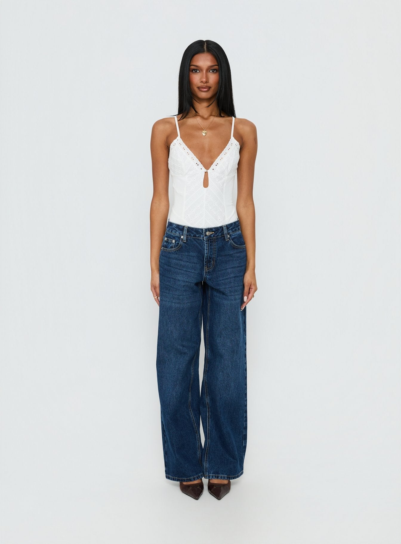 Nerisse Keyhole Bodysuit White