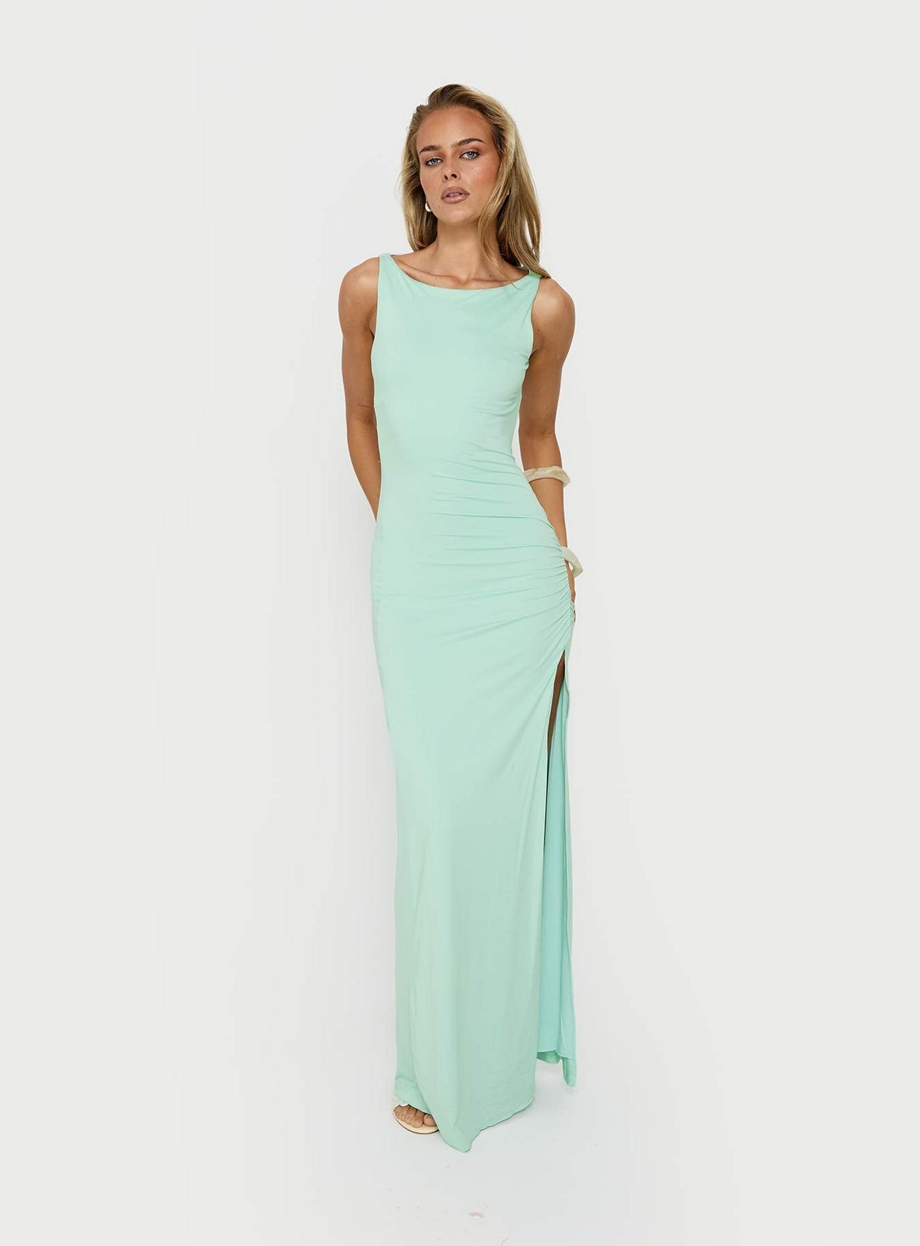Kaidee Ruched Maxi Dress Jelly Mint