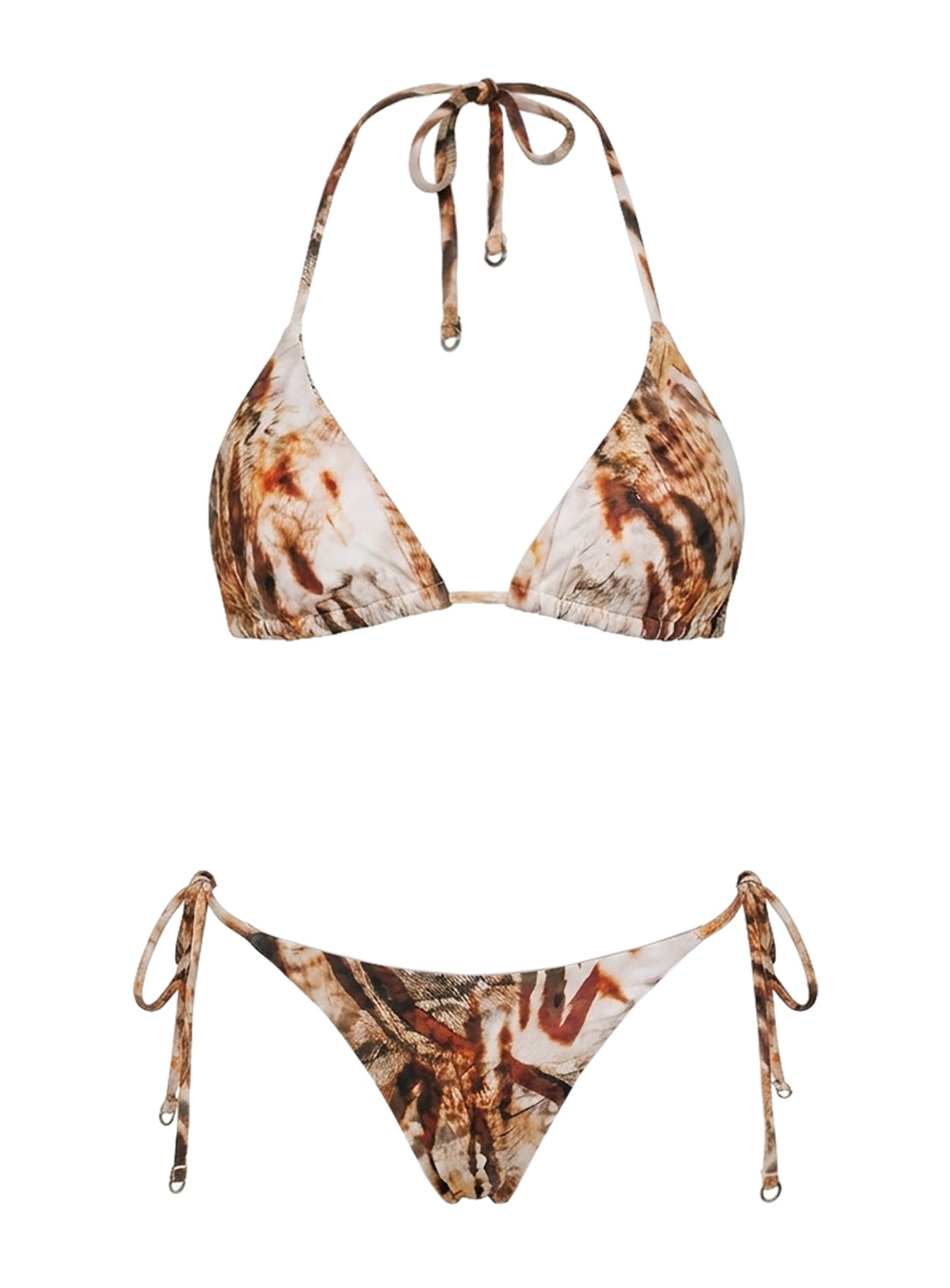 Jenner Reversible Triangle Bikini Top Tiger / Stripe