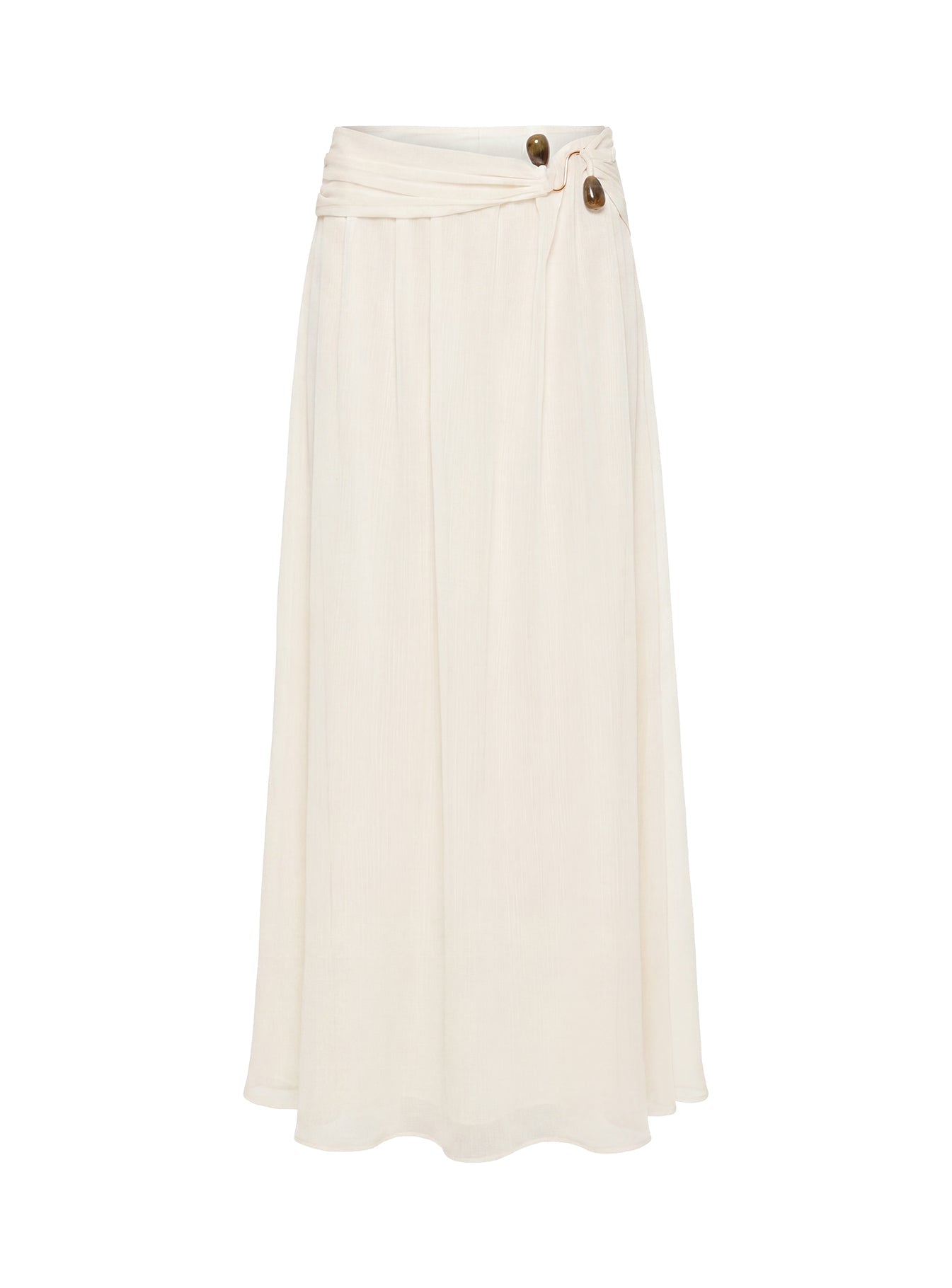 Kaledia Chiffon Draped Maxi Skirt Cream