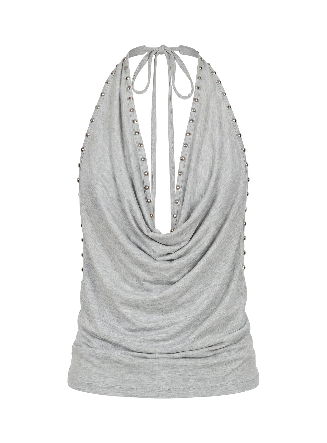 Khoda Studded Halter Top Grey Marle