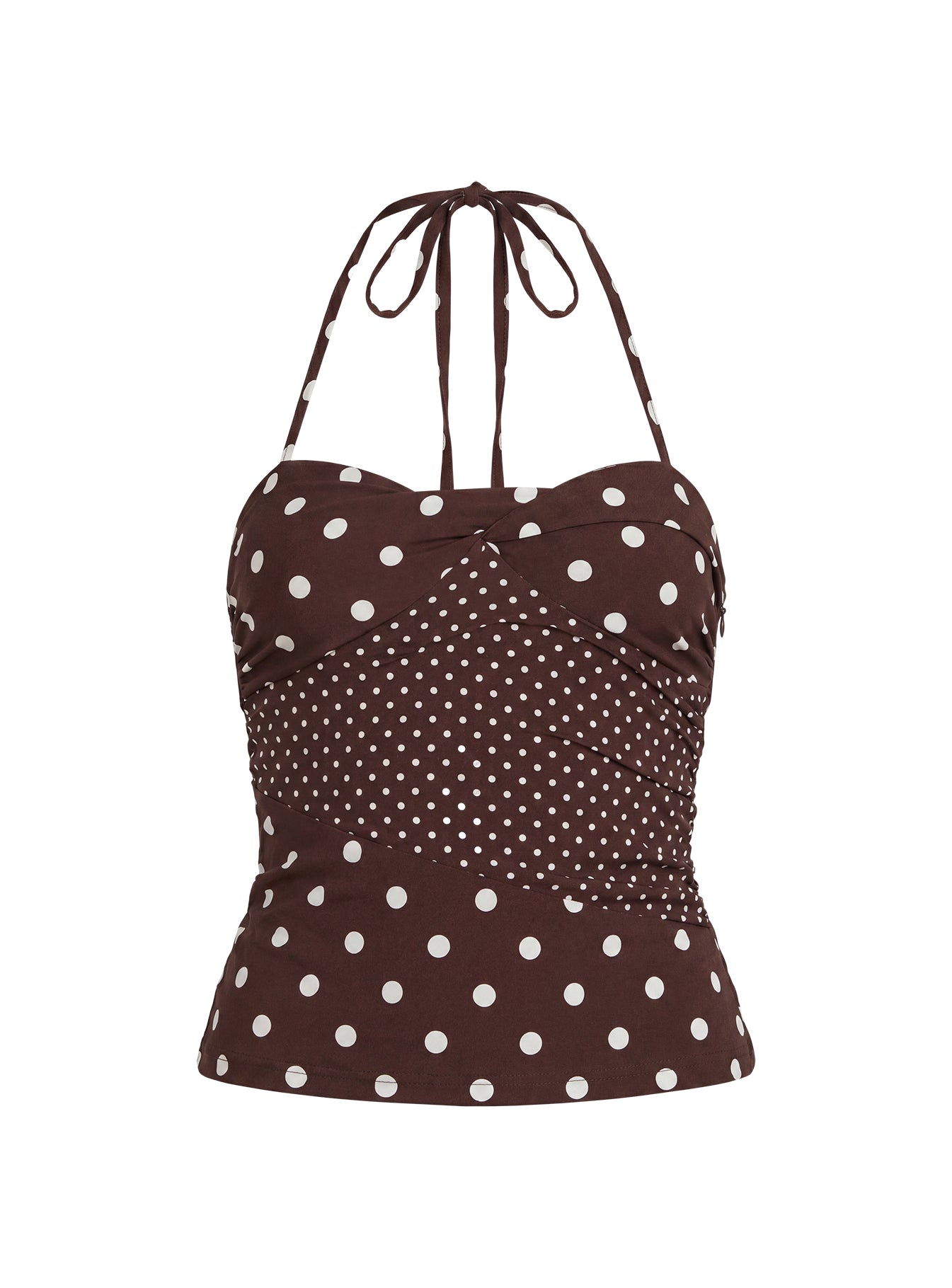 Marguerite Halter Top Brown Polka
