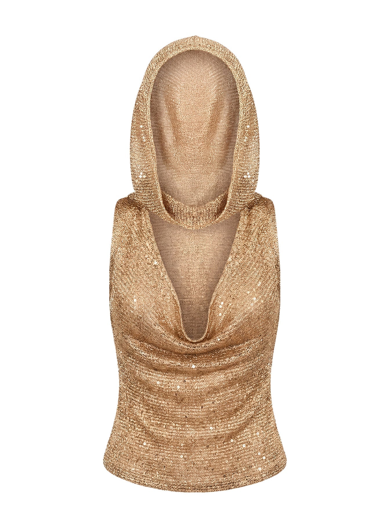 Mistori Sequin Hooded Top Gold