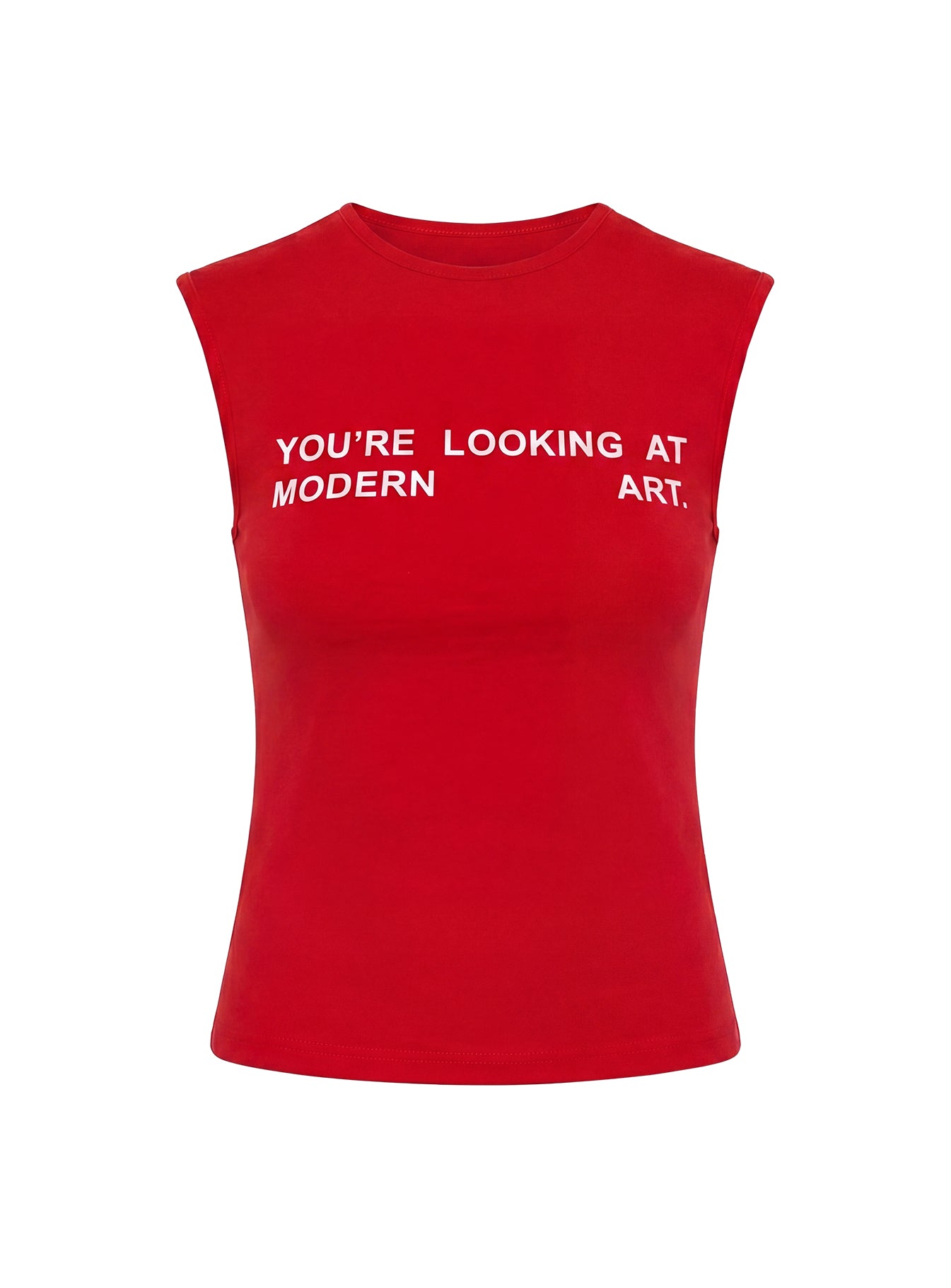 Modern Art Graphic Baby Tee Red