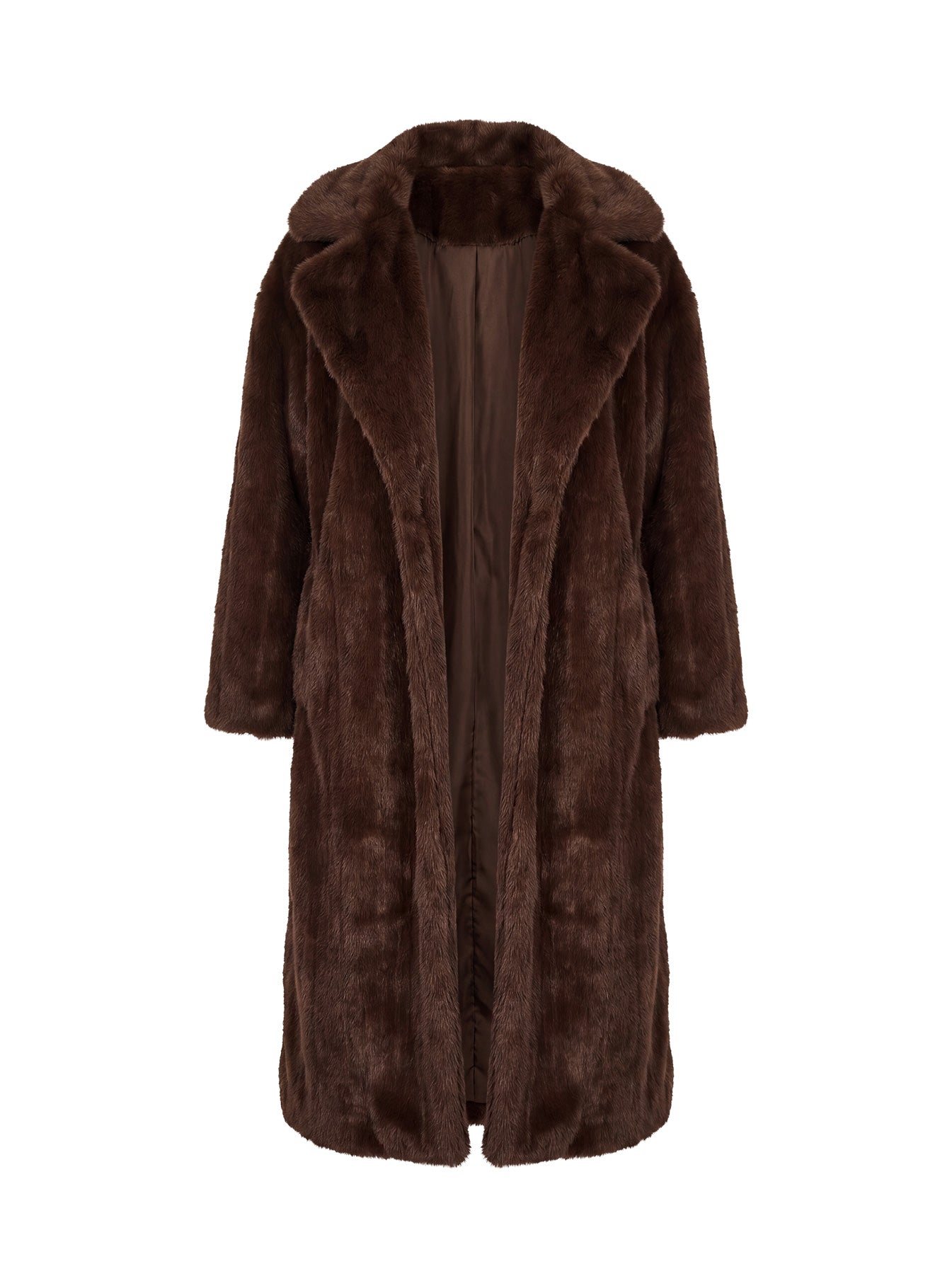Moss Faux Fur Coat Chocolate