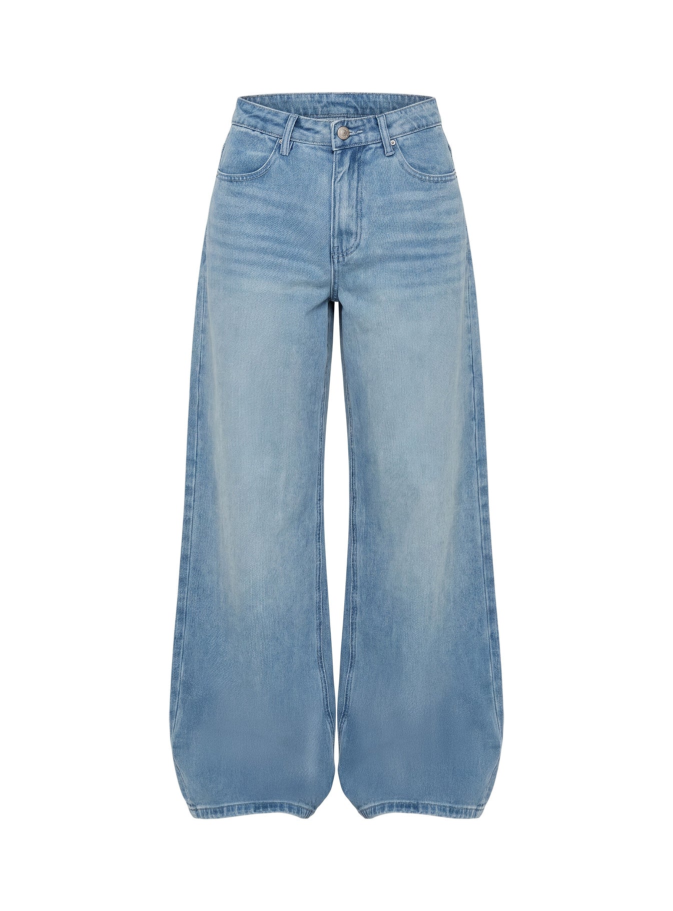 Naylor Mid Rise Wide Leg Jeans Light Blue Wash